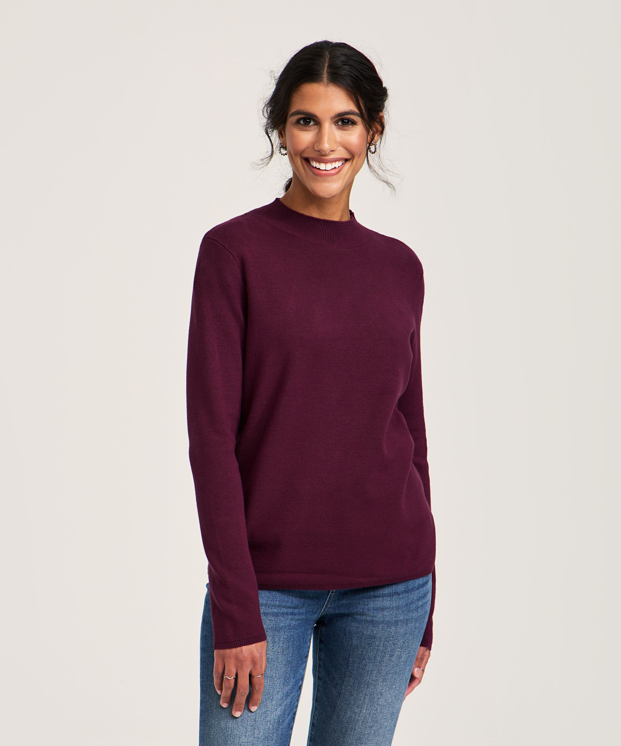 Chandail court à col cheminée pour femmes, Denver Hayes