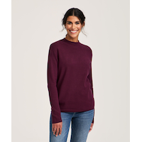 Denver Hayes Women's Mock Neck Crop Pullover Sweater Front_Flat