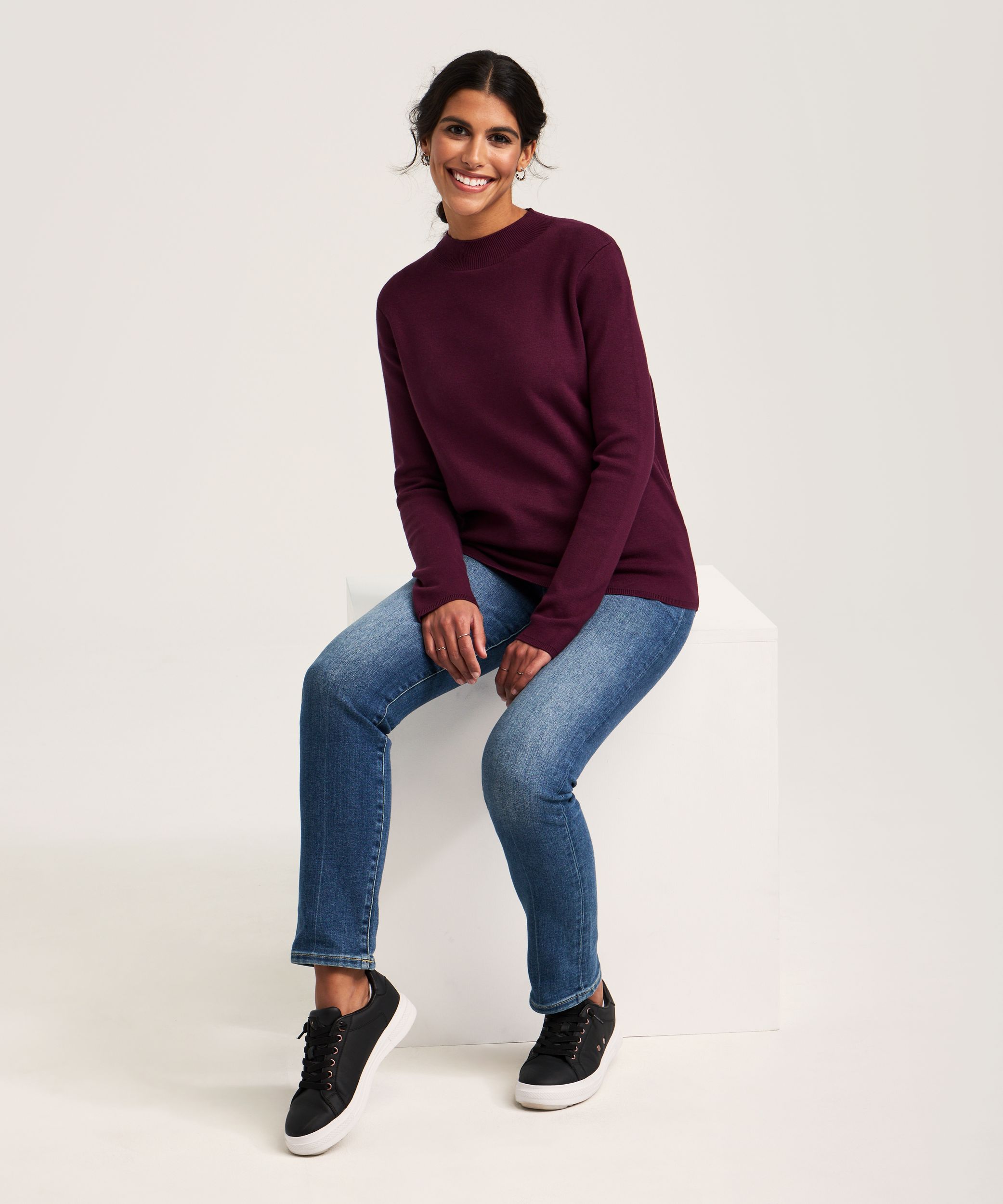 Chandail court à col cheminée pour femmes, Denver Hayes