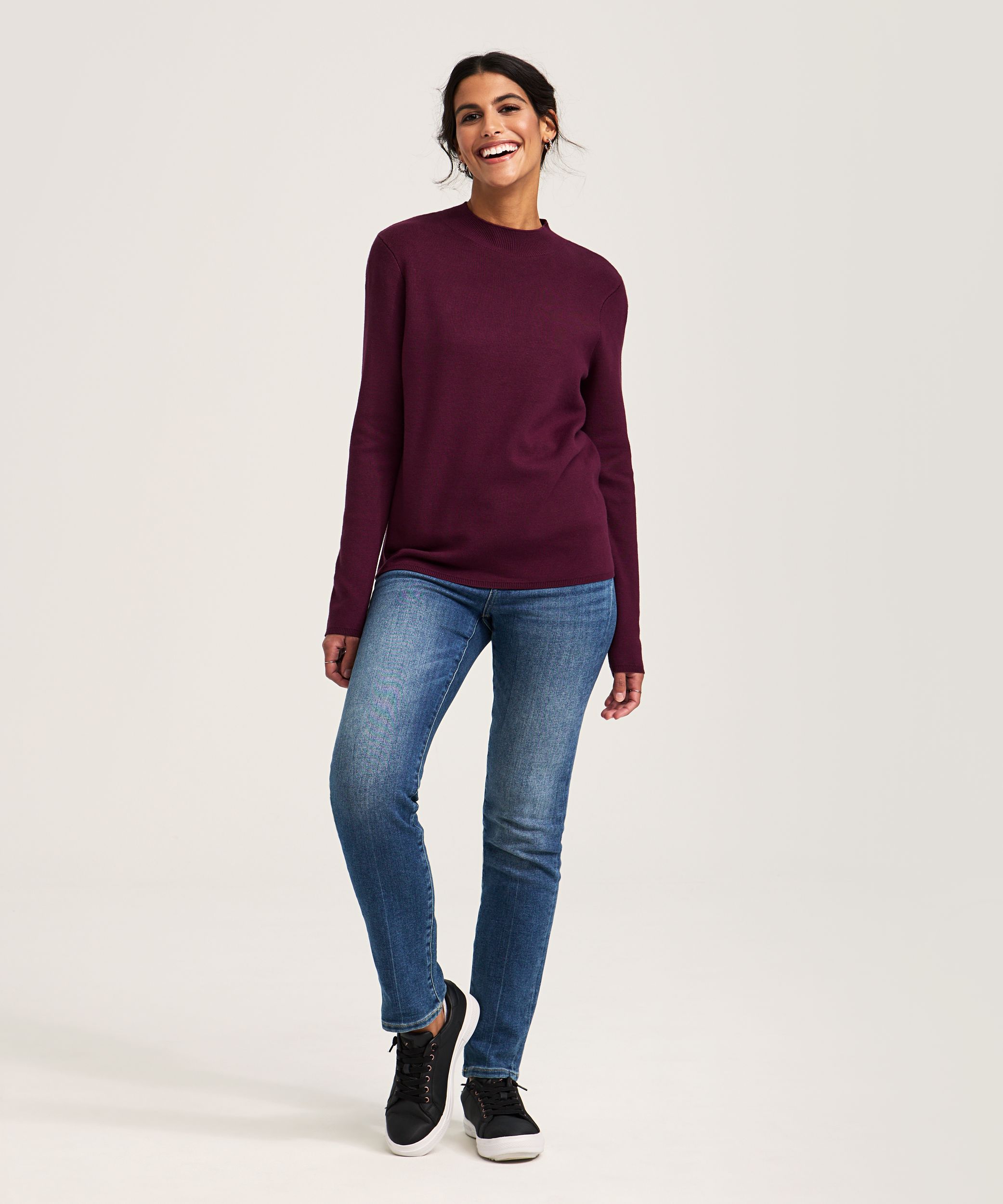 Chandail court à col cheminée pour femmes, Denver Hayes