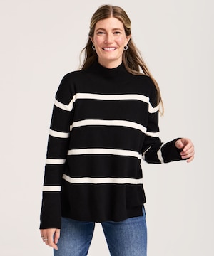 Chandail en tricot double à col cheminée, Denver Hayes