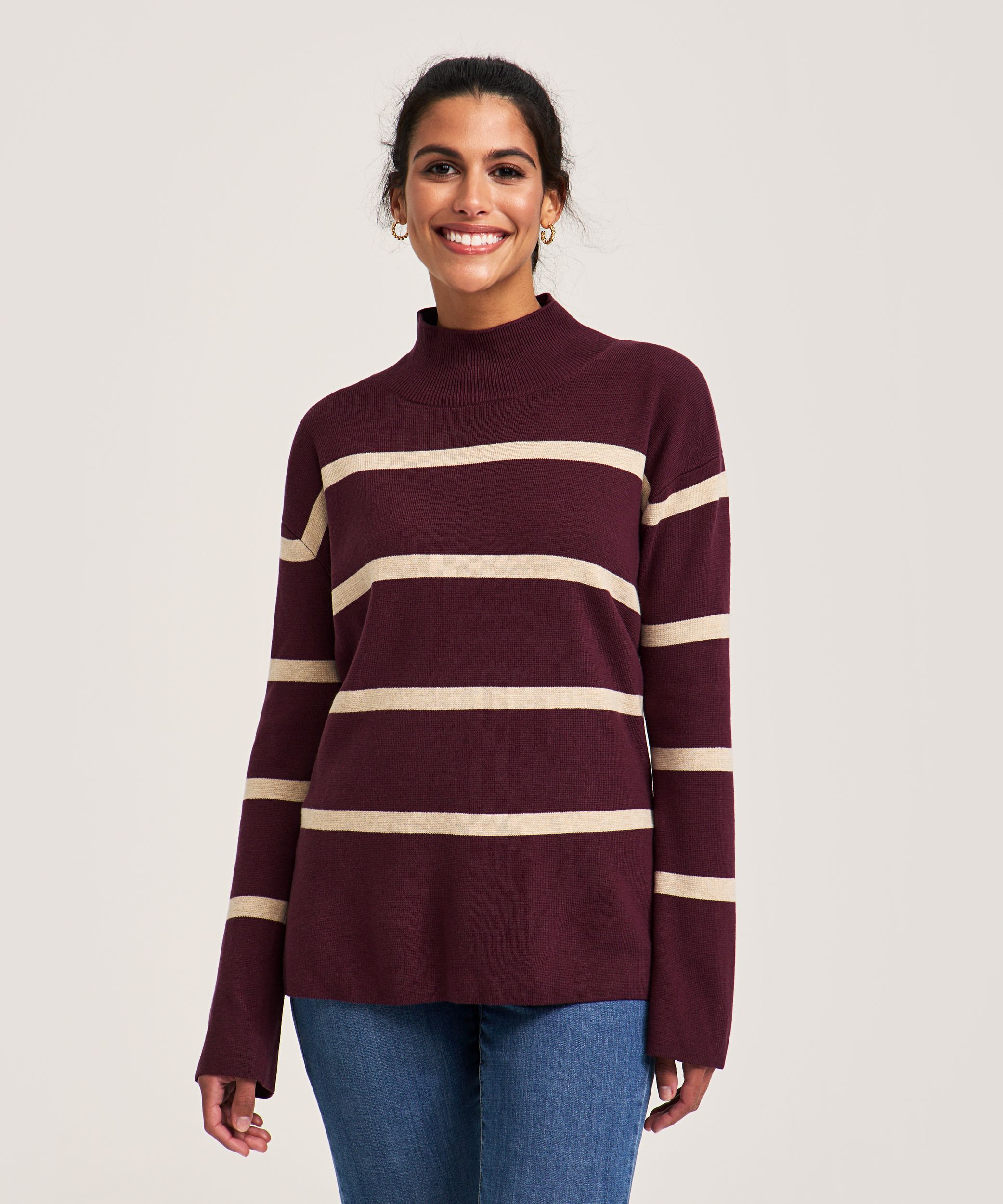 Chandail en tricot double à col cheminée, Denver Hayes