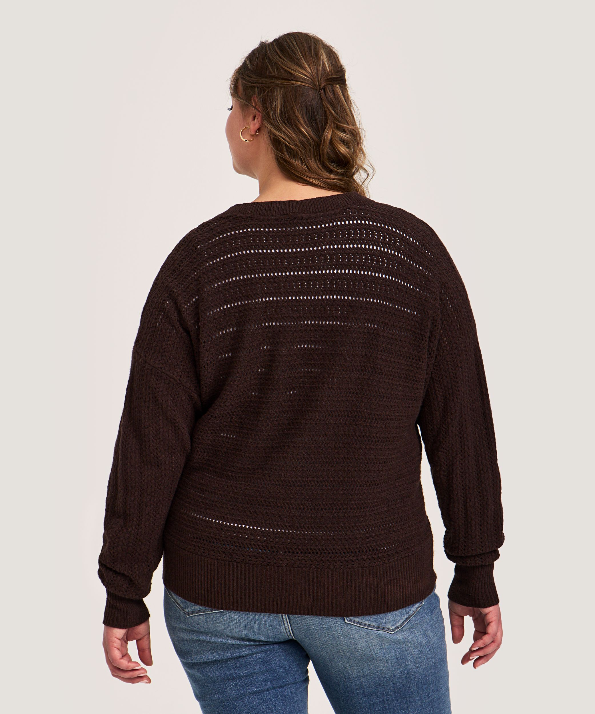 Denver Hayes Women's Boat Neck Pointelle Pullover Sweater