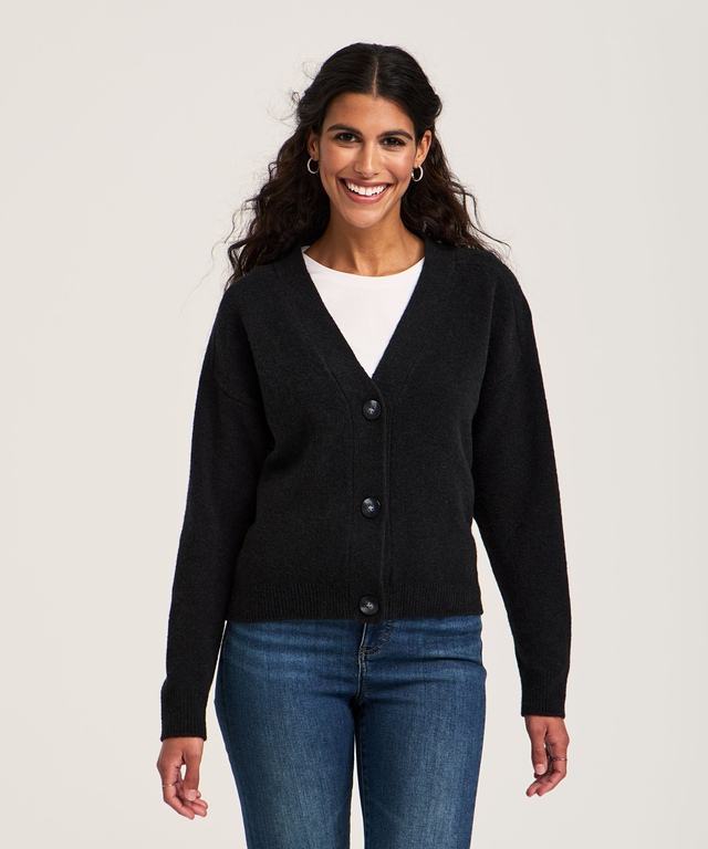 Cardigan boutonné à point jersey pour femmes, Denver Hayes