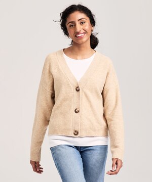 Denver Hayes Women's Jersey Stitch Button Up Cardigan
