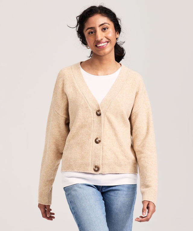Denver Hayes Women's Jersey Stitch Button Up Cardigan