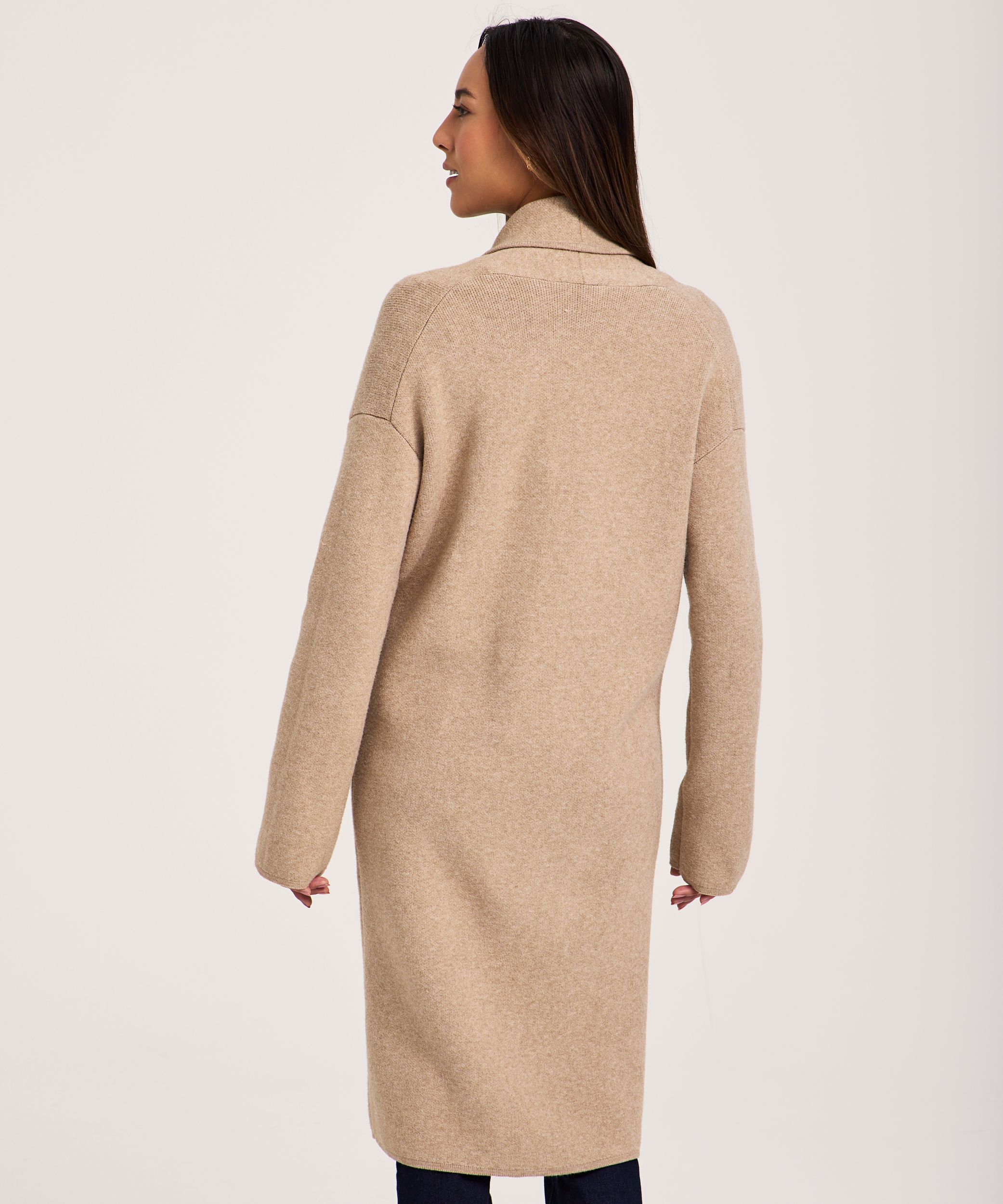 Cardigan-manteau de Denver Hayes en tricot double et à manches longues pour femmes