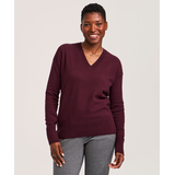 Denver Hayes Women's Everyday Cotton V Neck Pullover Sweater Front_Flat