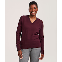 Chandail de tous les jours en coton et à encolure en V pour femmes, Denver Hayes Front_Flat