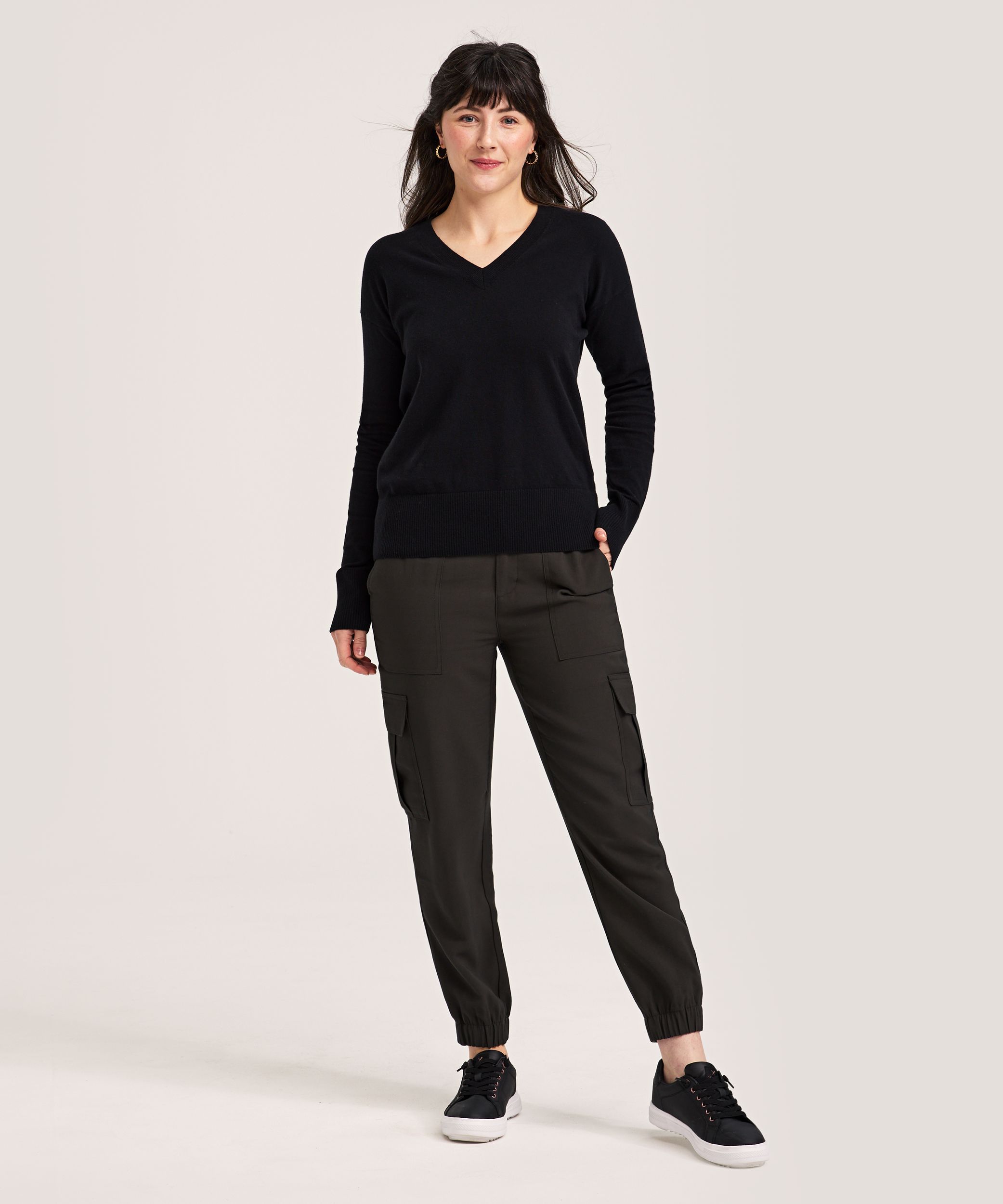 Denver Hayes Women's Everyday Cotton V Neck Pullover Sweater