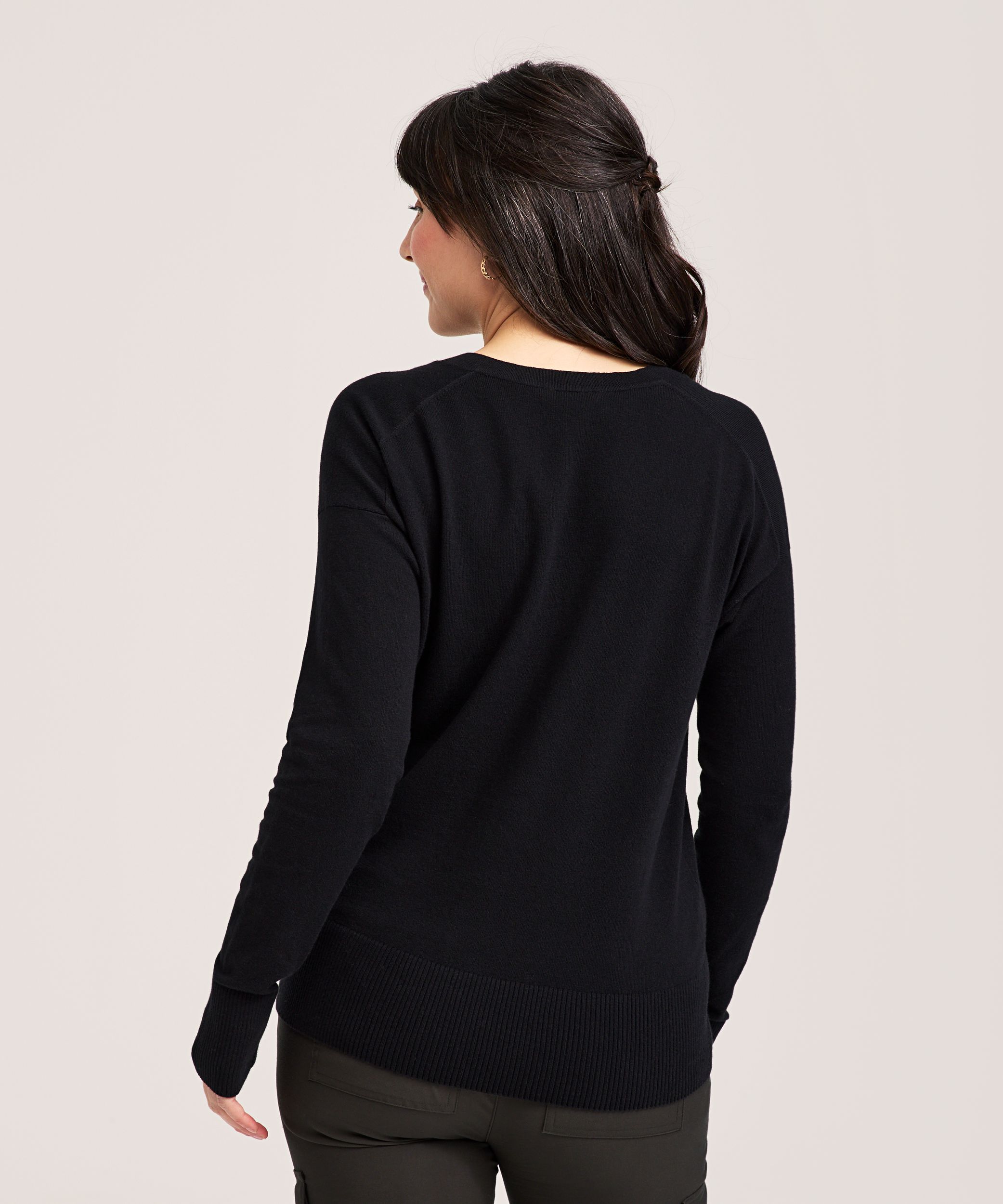 Denver Hayes Women's Everyday Cotton V Neck Pullover Sweater