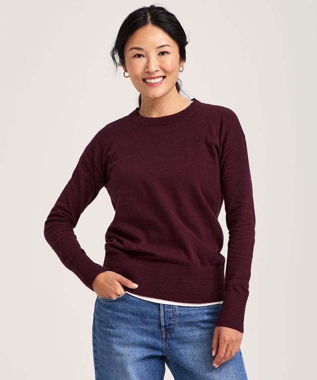 Denver Hayes Women's Everyday Cotton Crewneck Pullover Sweater