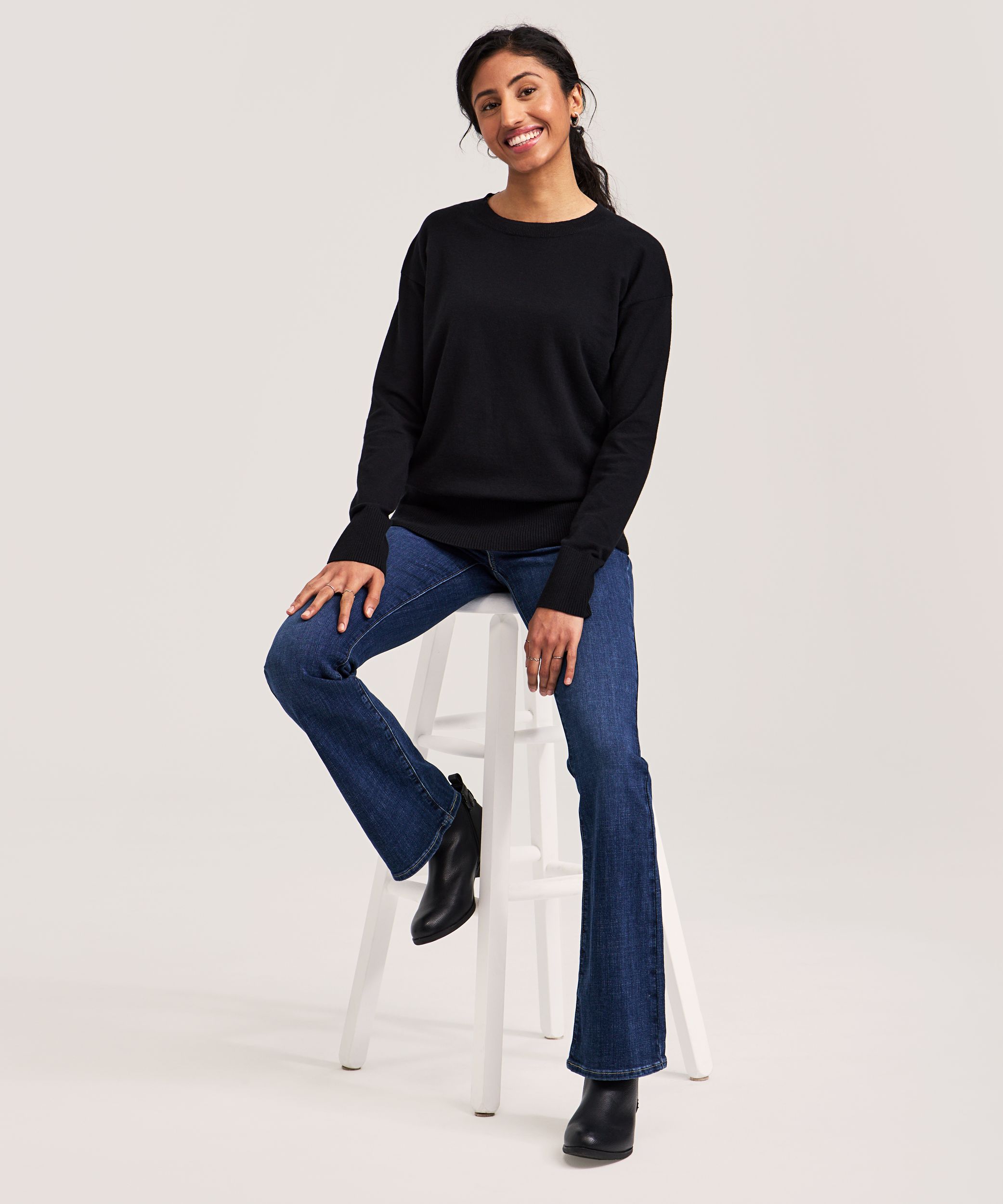 Denver Hayes Women's Everyday Cotton Crewneck Pullover Sweater