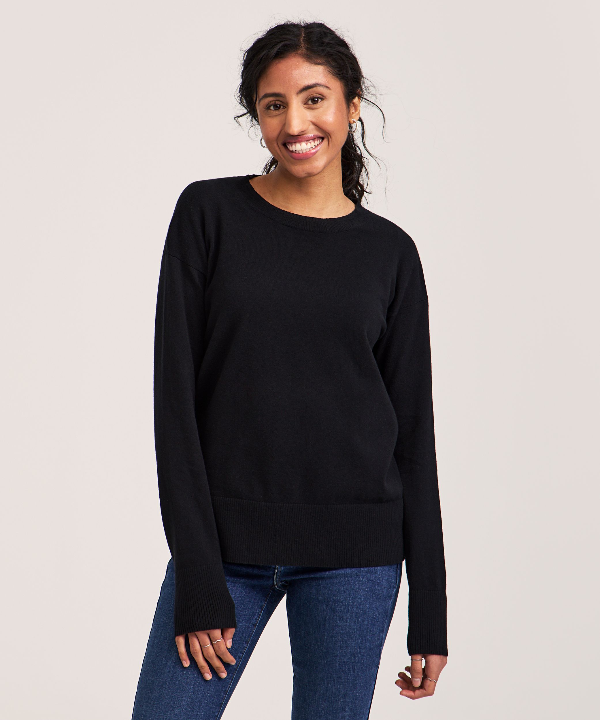 Denver Hayes Women's Everyday Cotton Crewneck Pullover Sweater