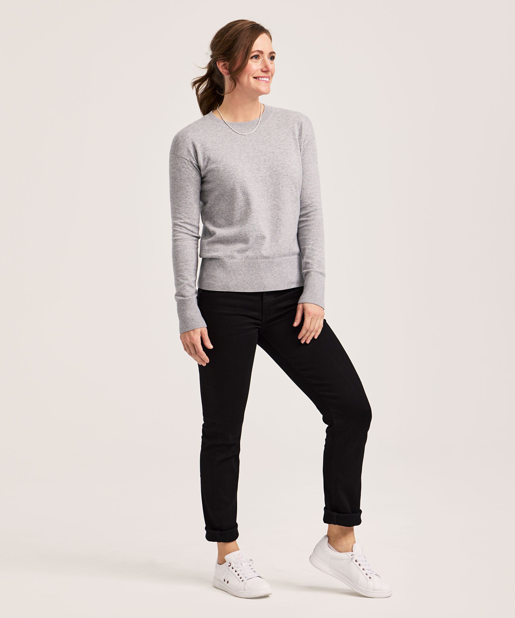 Denver Hayes Women's Everyday Cotton Crewneck Pullover Sweater