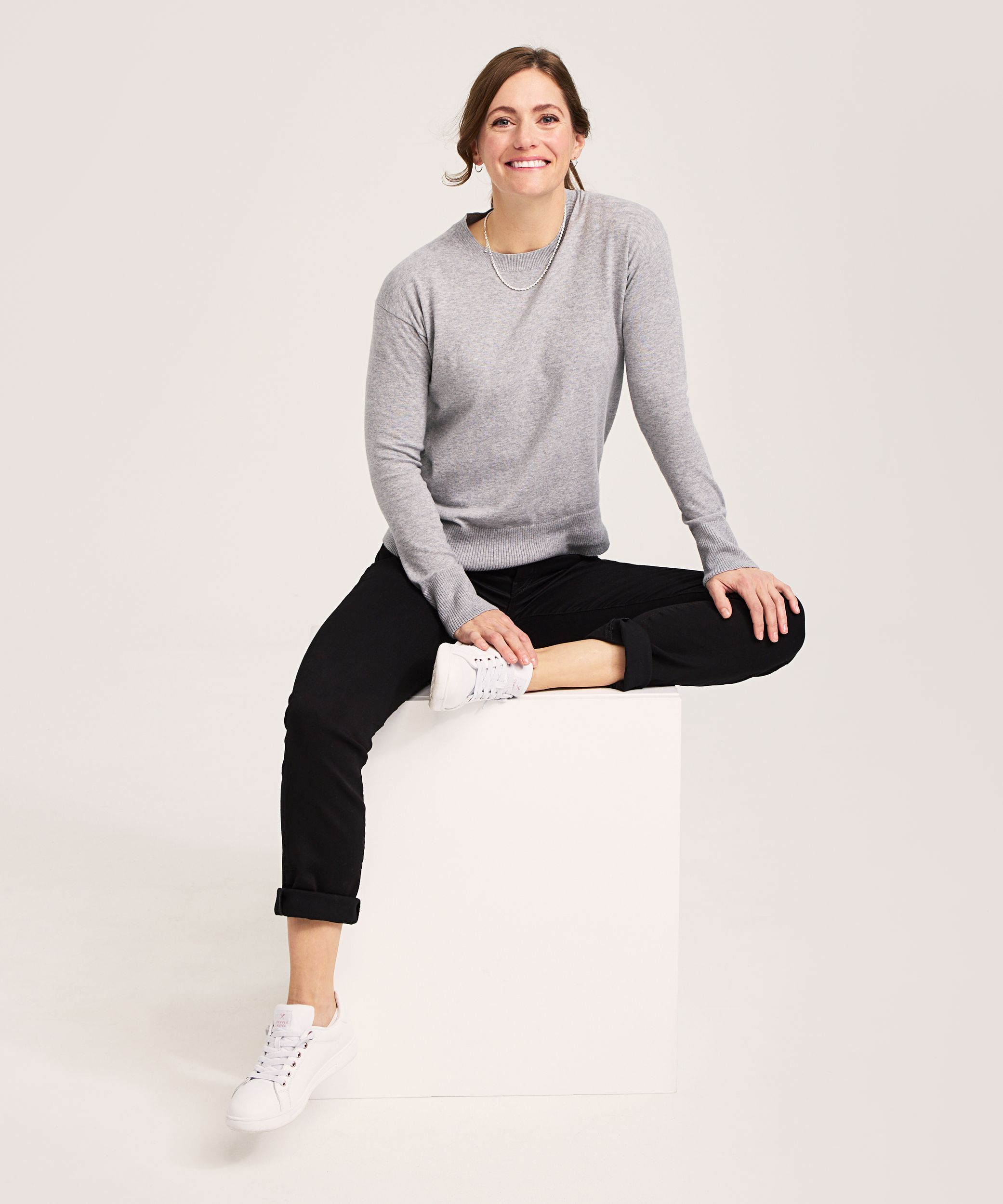 Denver Hayes Women's Everyday Cotton Crewneck Pullover Sweater