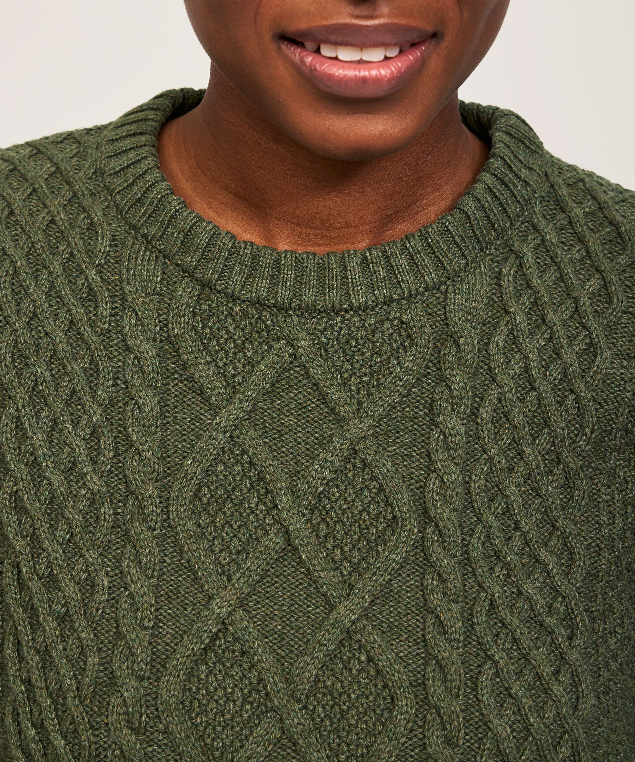 WindRiver Women's Cotton Blend Cable Crewneck Pullover Sweater