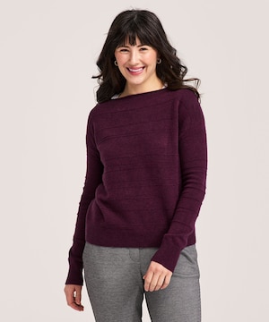 Denver Hayes Women's Boatneck Link Stitch Pullover Sweater