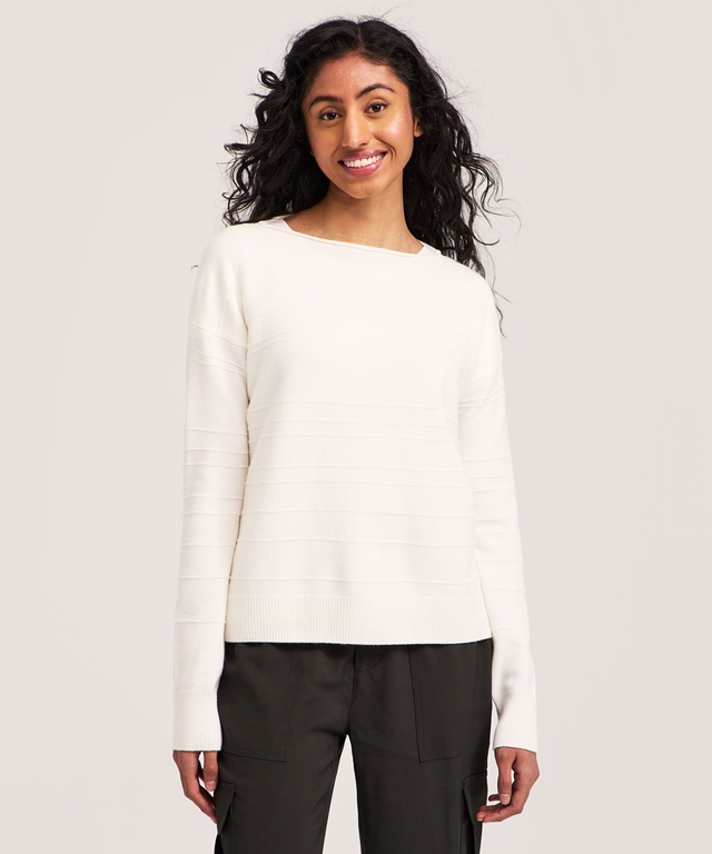 Chandail à maille retournée et à encolure large pour femmes, Denver Hayes