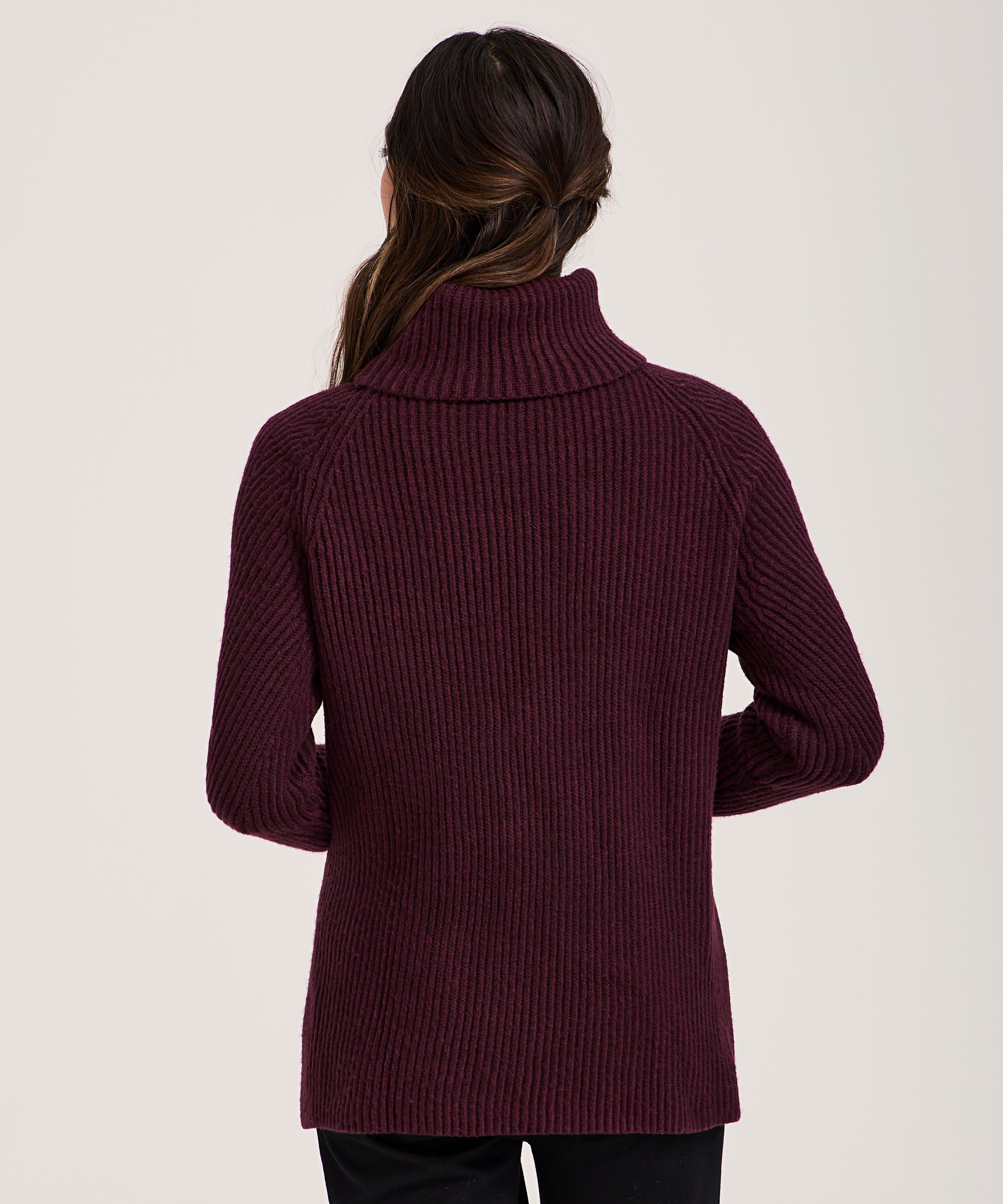 Tunique en tricot côtelé à point fantaisie avec col roulé pour femmes, Denver Hayes