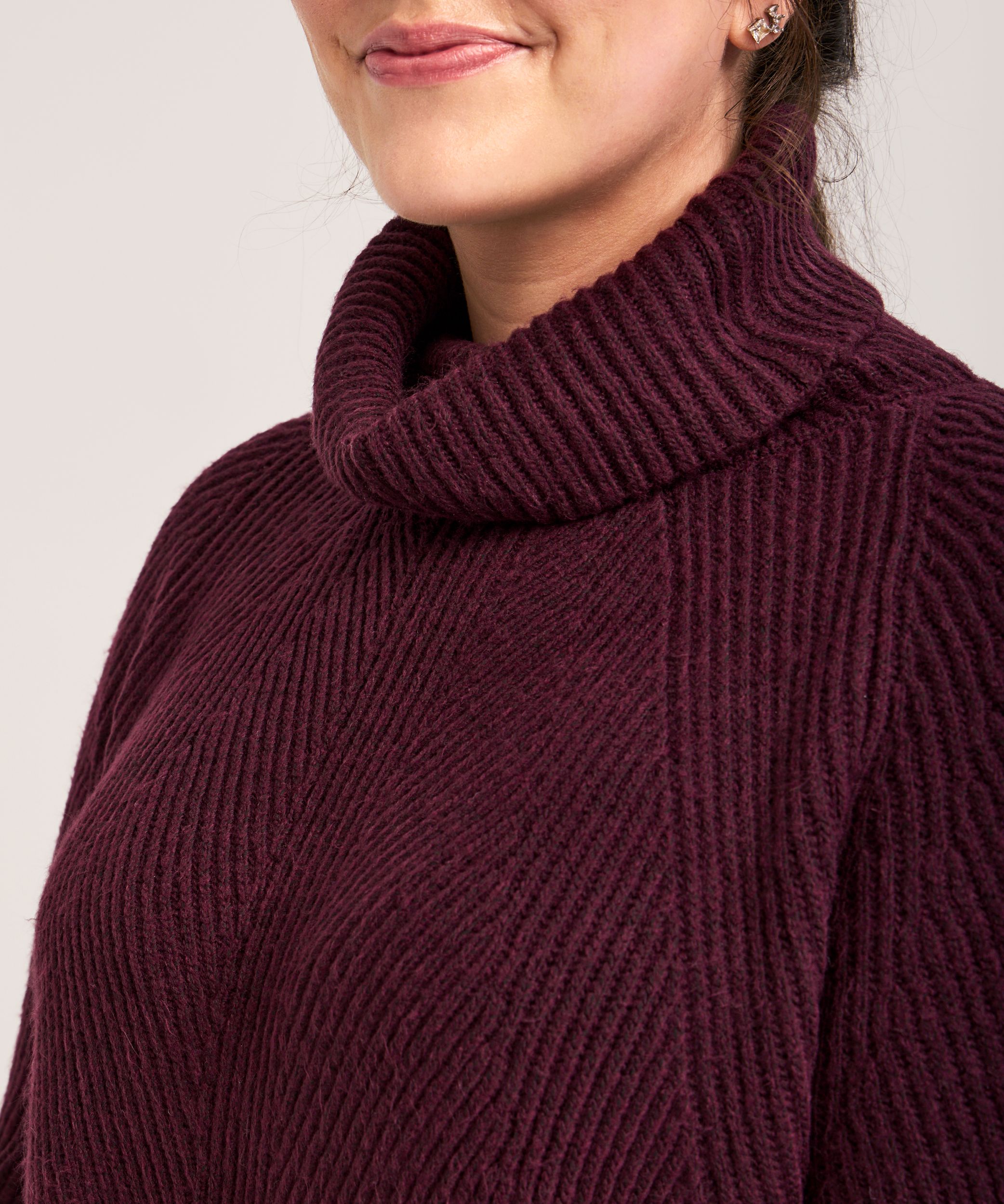 Tunique en tricot côtelé à point fantaisie avec col roulé pour femmes, Denver Hayes