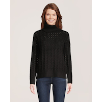 Chandail à col roulé à point de chevrons pour femmes, Denver Hayes Front_Flat