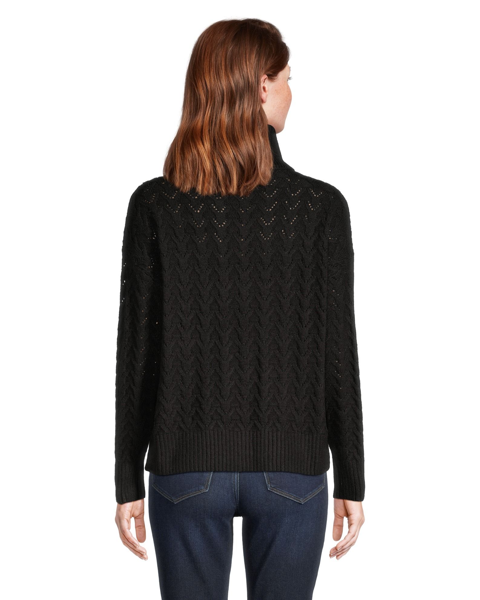 Chandail à col roulé à point de chevrons pour femmes, Denver Hayes