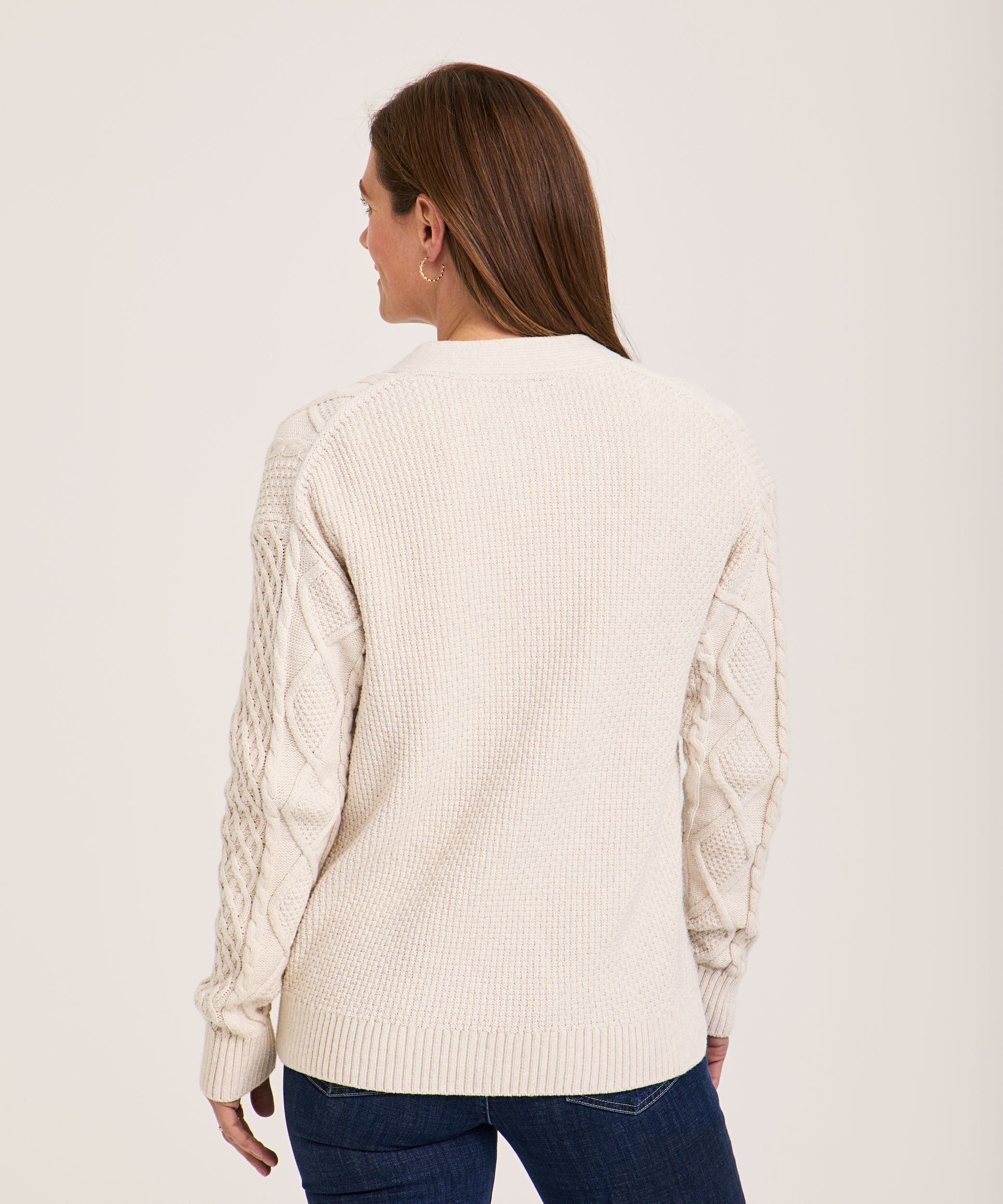 WindRiver Women's Cotton Blend Cable Cardigan