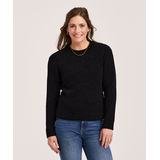 Chandail semi-ajusté à mailles perlées pour femmes, Denver Hayes Front_Flat