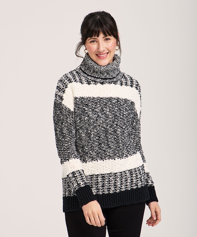 Chandail à blocs de couleur en tweed pour femmes, Denver Hayes