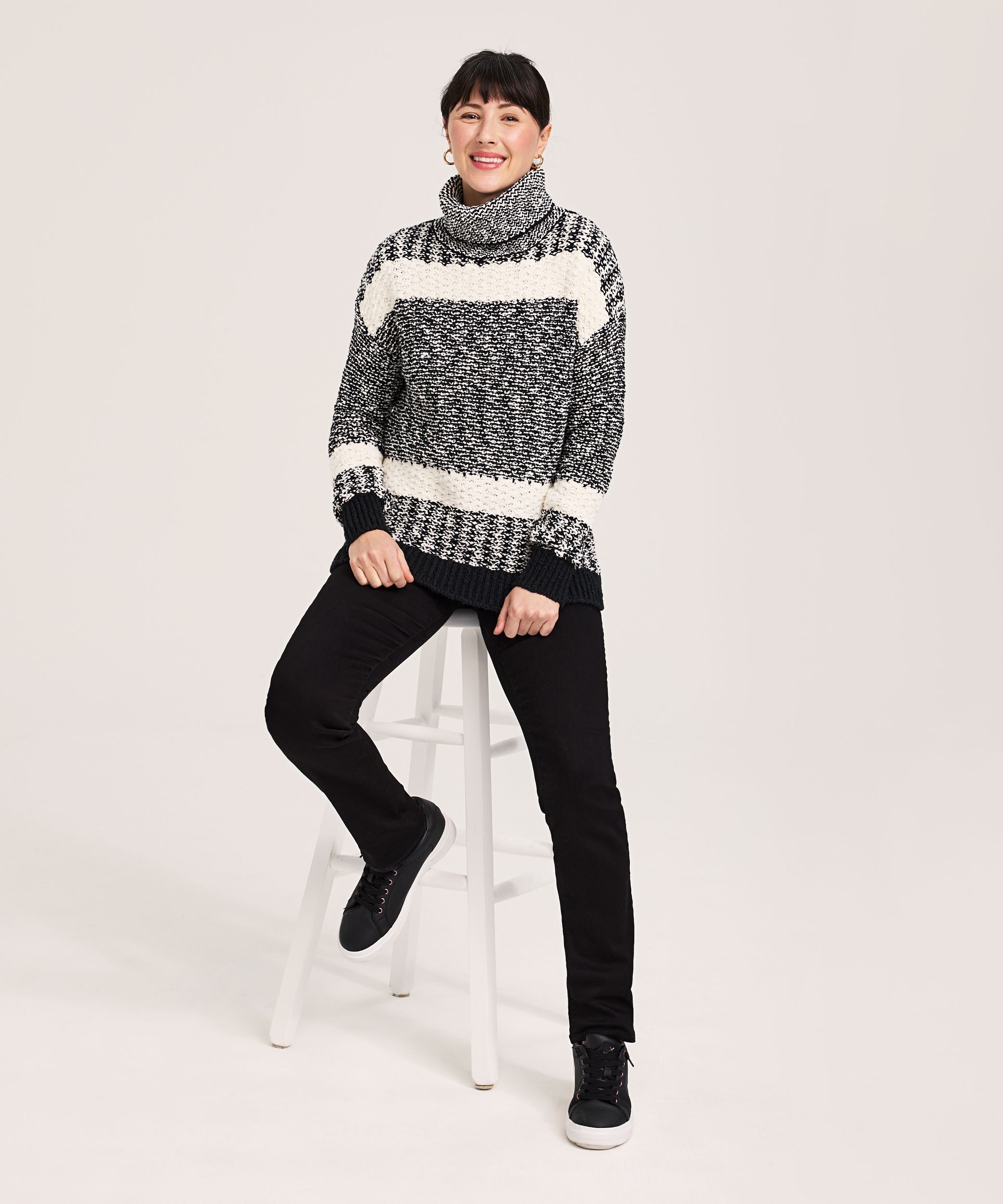 Chandail à blocs de couleur en tweed pour femmes, Denver Hayes