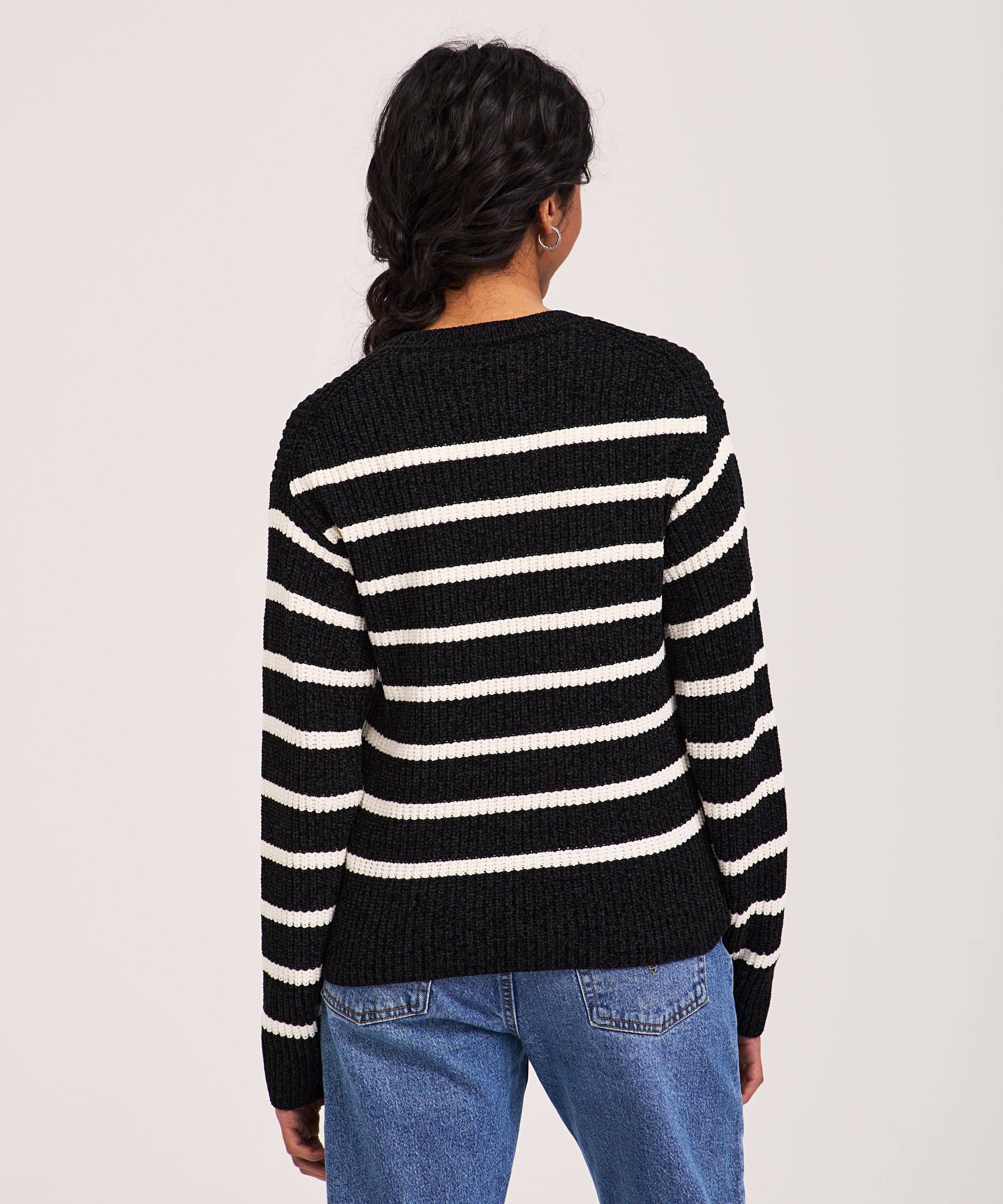 Denver Hayes Women's Semi Fitted Shaker Stitch Pullover Sweater