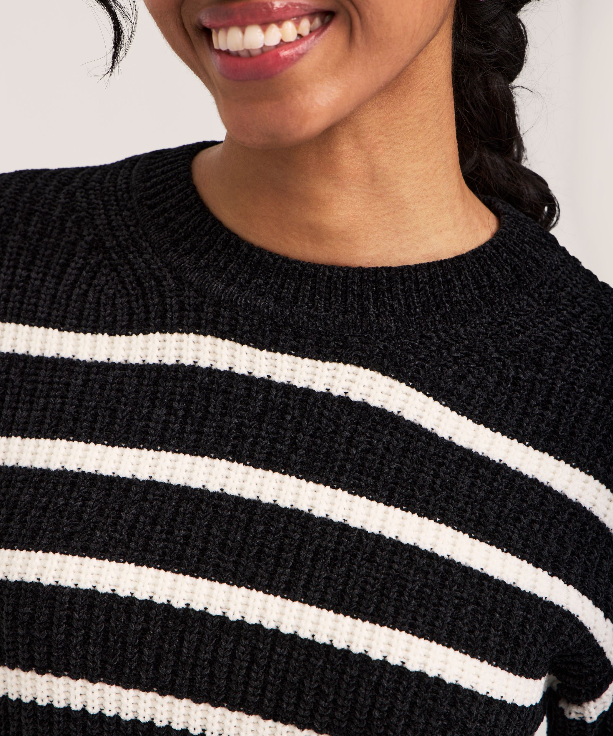 Denver Hayes Women's Semi Fitted Shaker Stitch Pullover Sweater