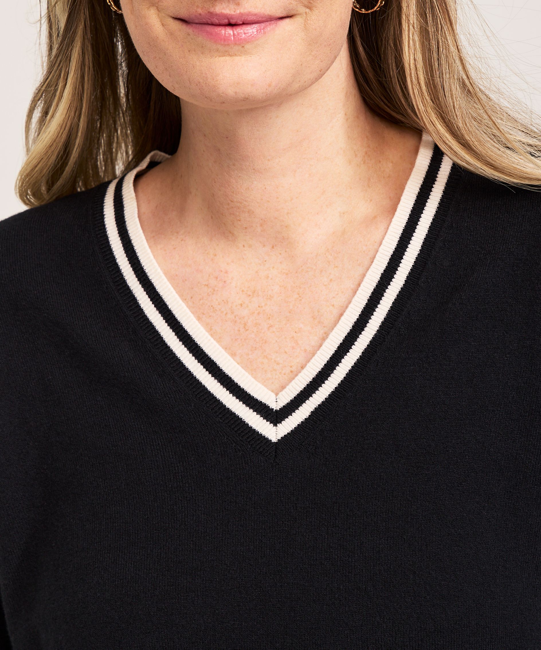 Chandail de tous les jours en coton et à col V pour femme, Denver Hayes