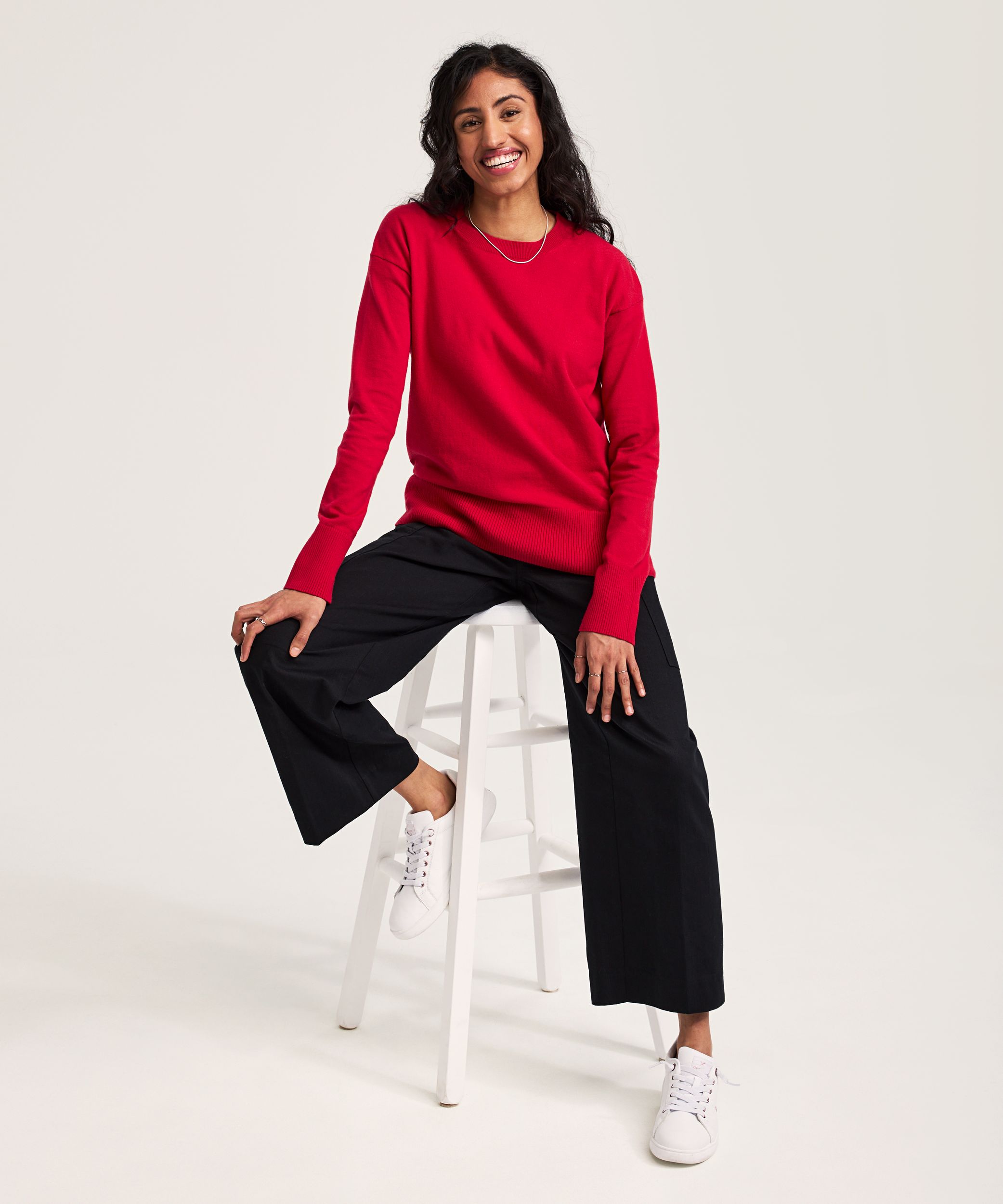 Chandail de tous les jours en coton et à col ras du cou pour femmes, Denver Hayes