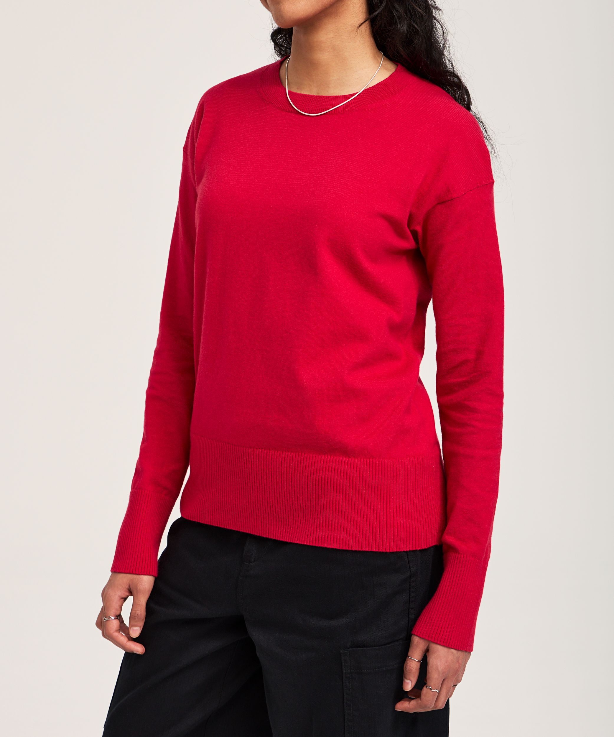 Chandail de tous les jours en coton et à col ras du cou pour femmes, Denver Hayes