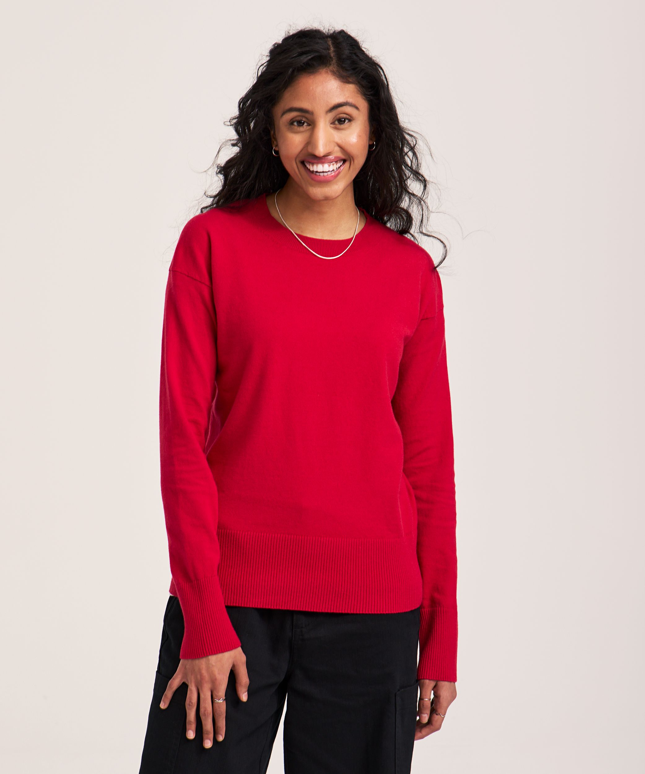 Chandail de tous les jours en coton et à col ras du cou pour femmes, Denver Hayes