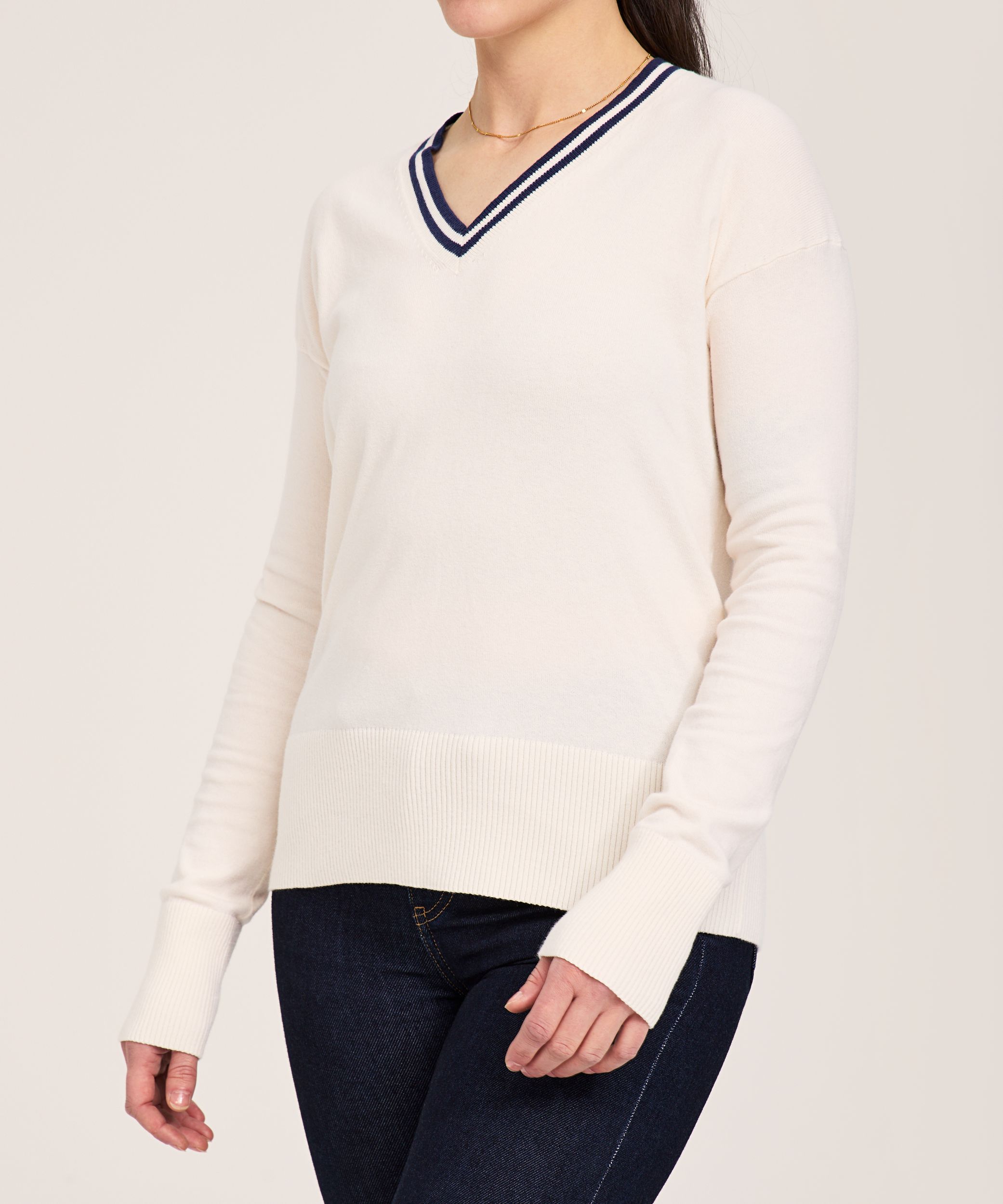 Chandail de tous les jours en coton et à col V pour femme, Denver Hayes