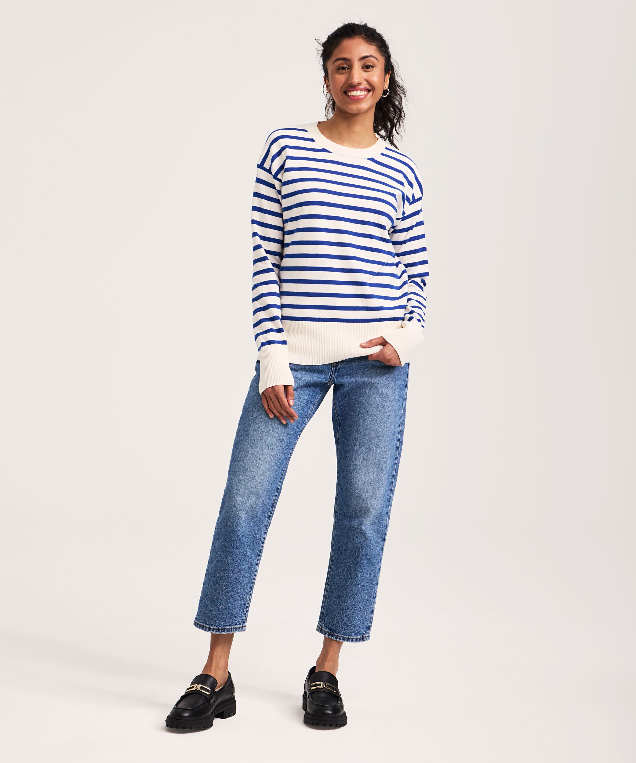 Chandail de tous les jours en coton et à col ras du cou pour femmes, Denver Hayes