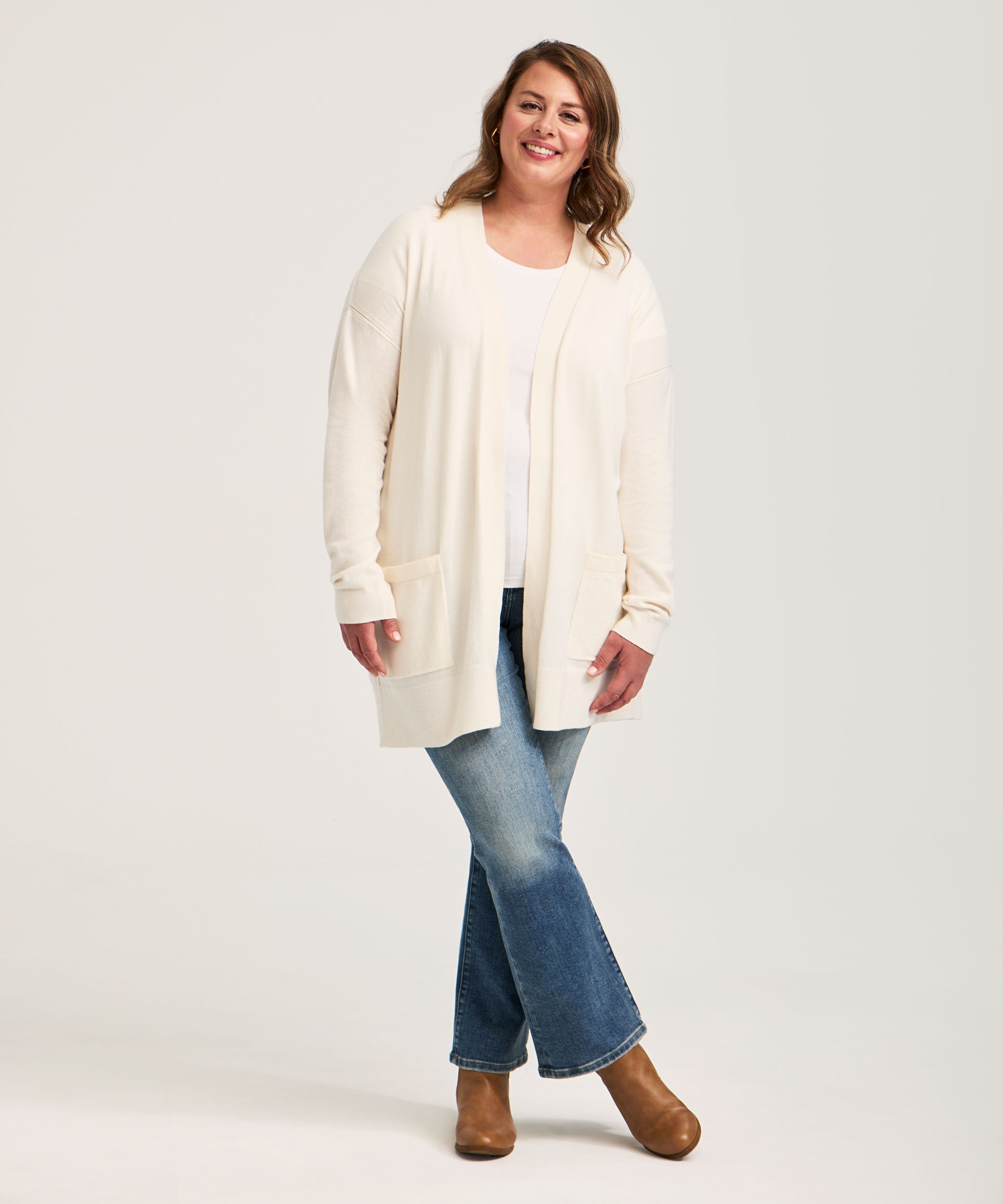 Cardigan de tous les jours en coton pour femmes, Denver Hayes