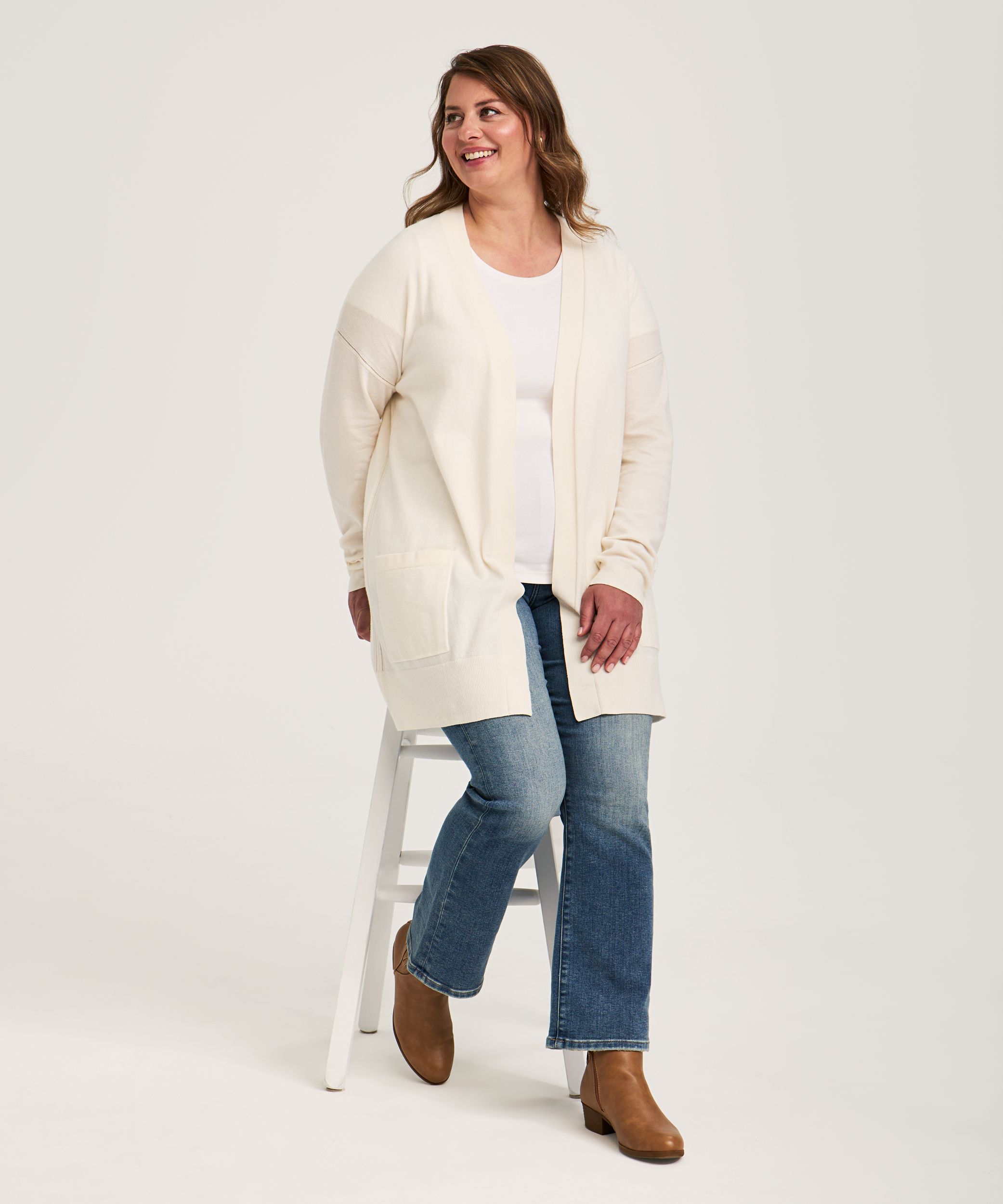 Cardigan de tous les jours en coton pour femmes, Denver Hayes