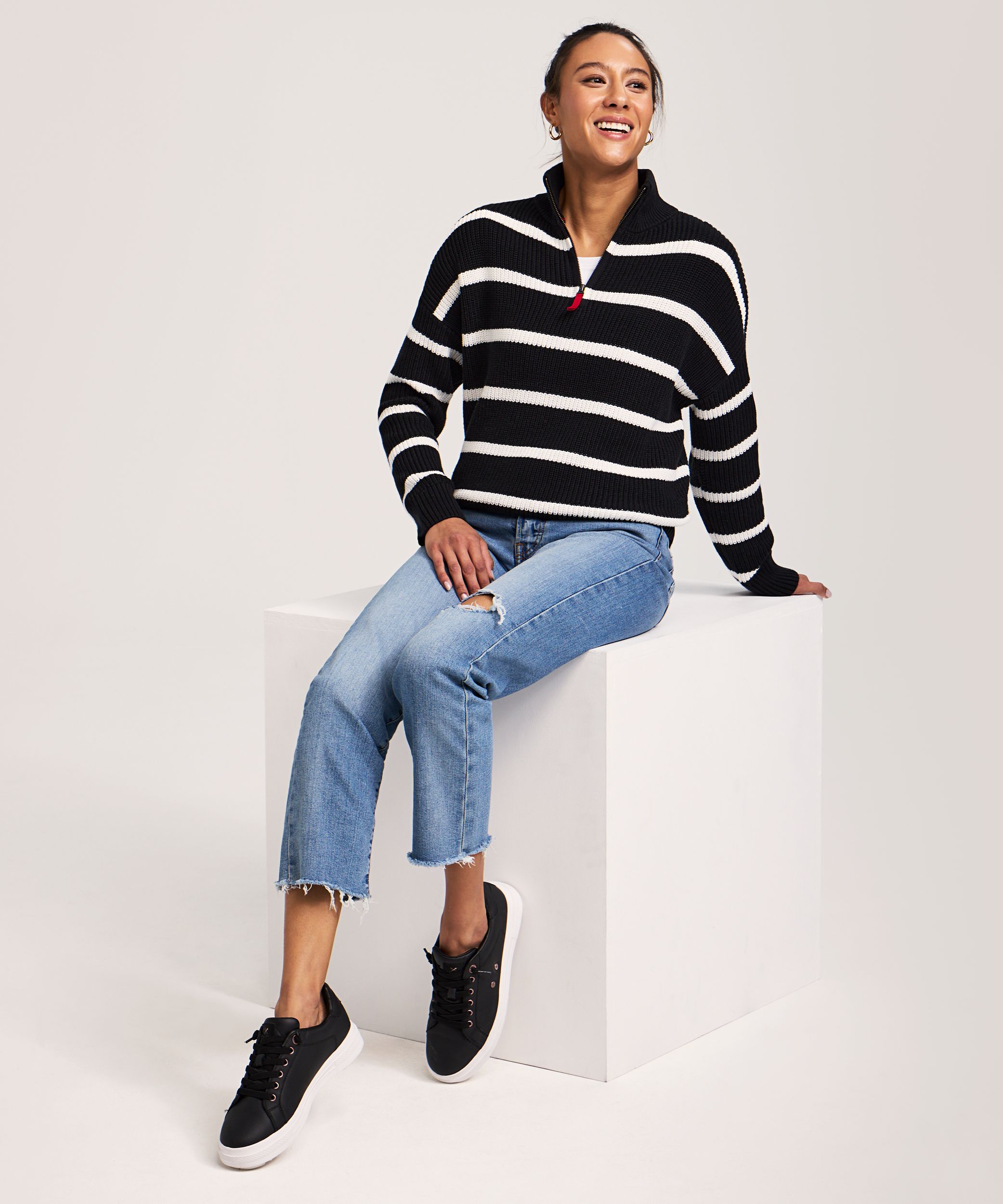 Chandail à enfiler à glissière 1/4 pour femmes, Denver Hayes