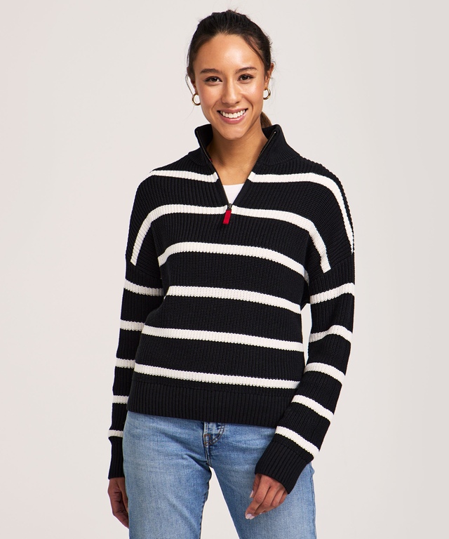 Chandail à enfiler à glissière 1/4 pour femmes, Denver Hayes