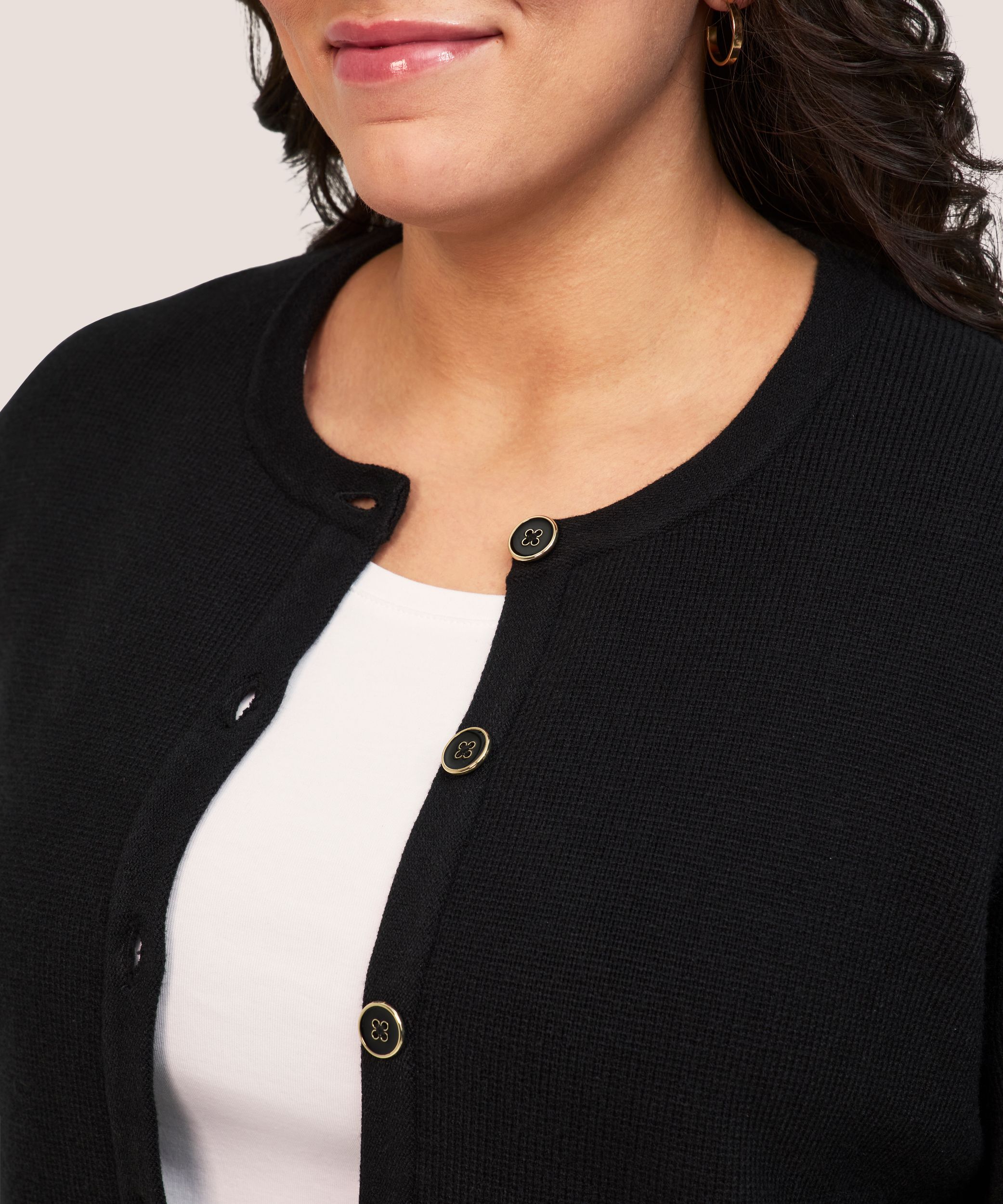 Cardigan boutonné en tricot côtelé pour femmes, Boxy, Denver Hayes