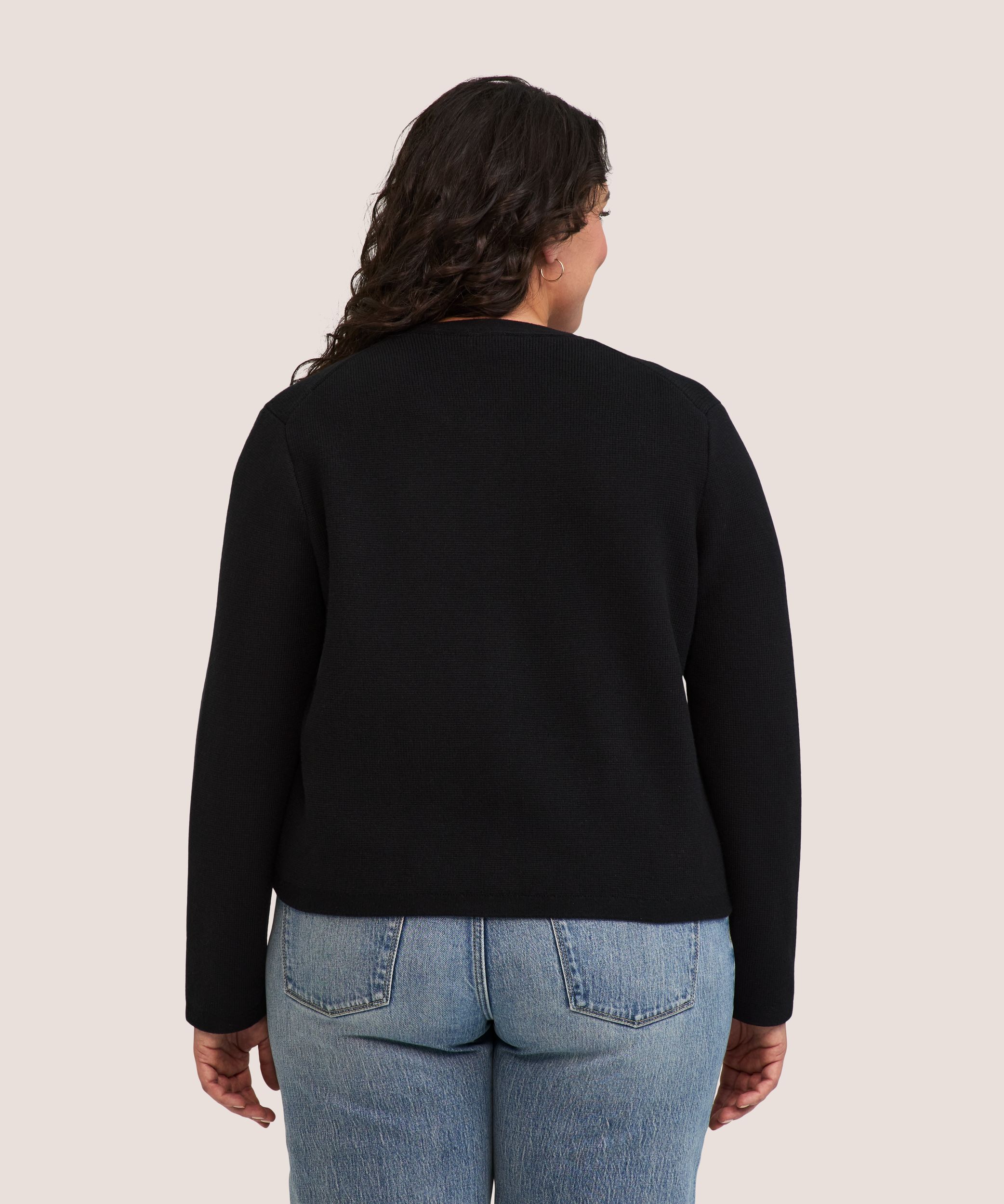 Cardigan boutonné en tricot côtelé pour femmes, Boxy, Denver Hayes
