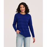 Chandail en mélange de coton avec encolure ras du cou pour femmes, Denver Hayes Front_Flat