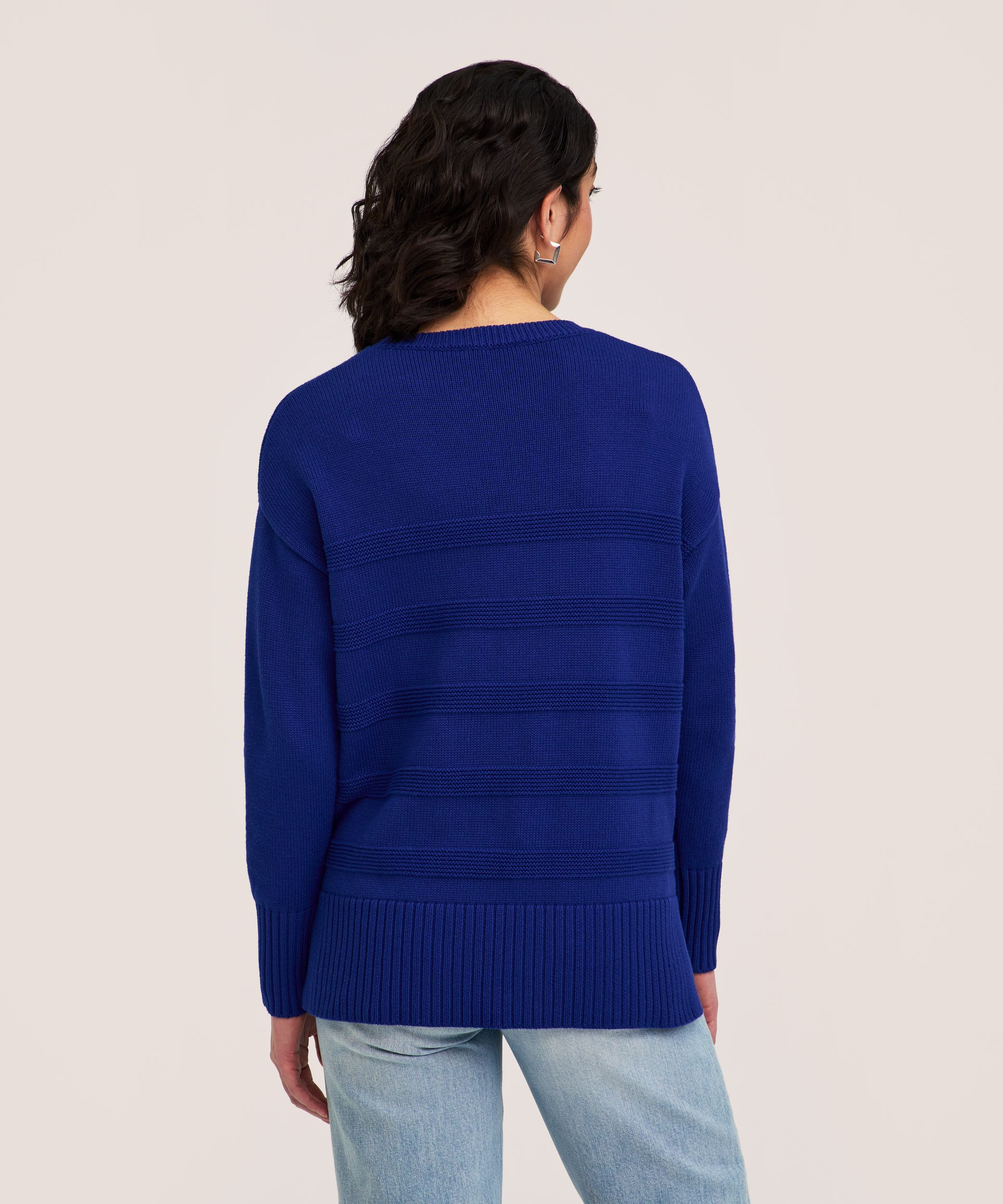 Chandail en mélange de coton avec encolure ras du cou pour femmes, Denver Hayes