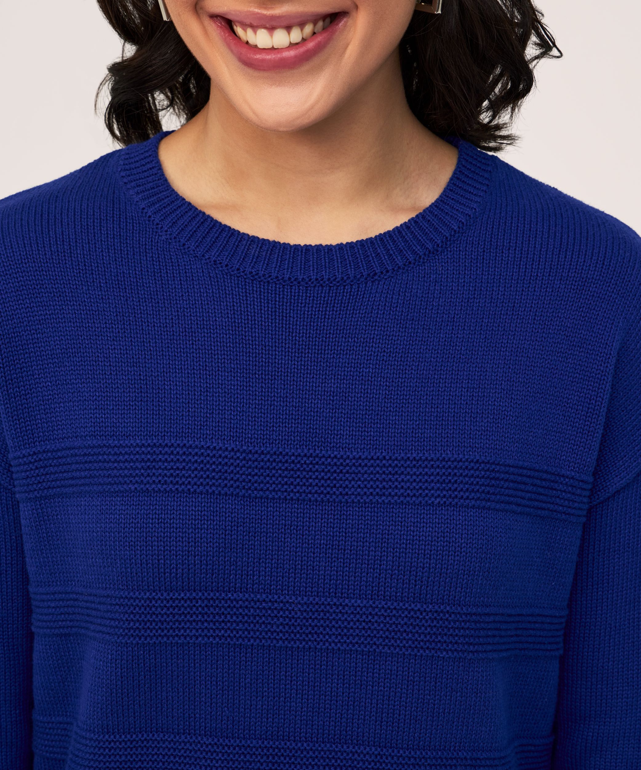 Chandail en mélange de coton avec encolure ras du cou pour femmes, Denver Hayes