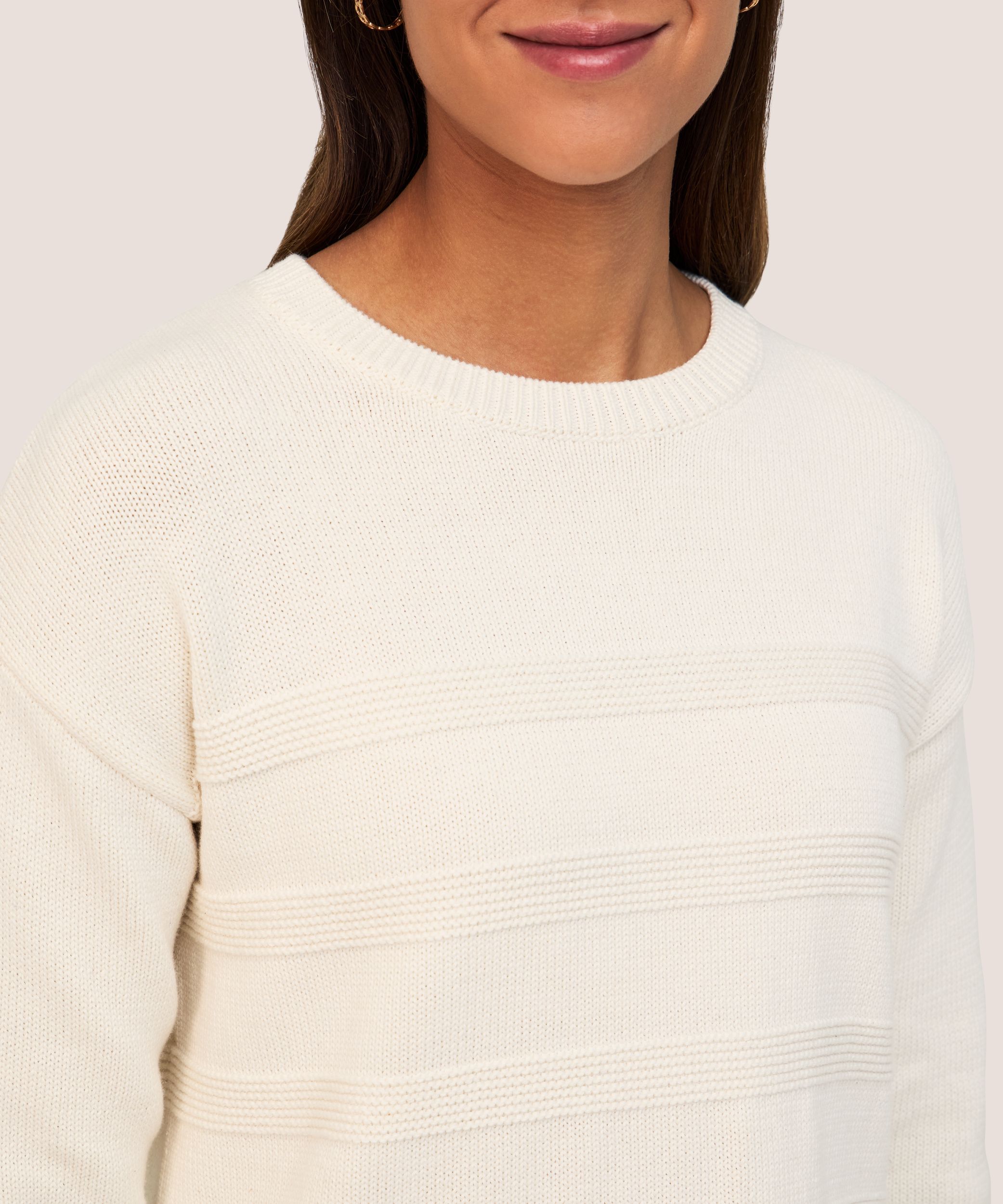 Chandail en mélange de coton avec encolure ras du cou pour femmes, Denver Hayes