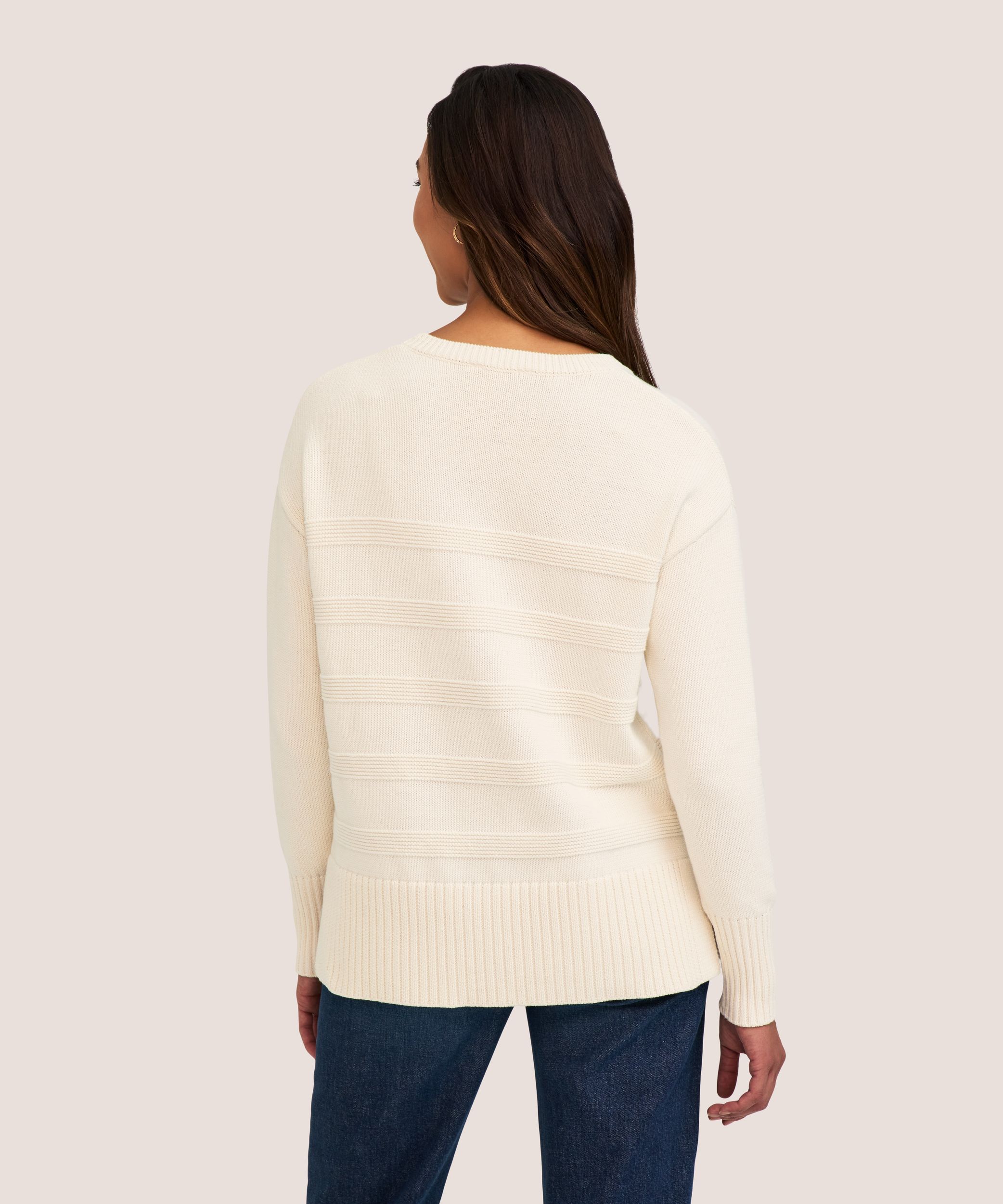 Chandail en mélange de coton avec encolure ras du cou pour femmes, Denver Hayes